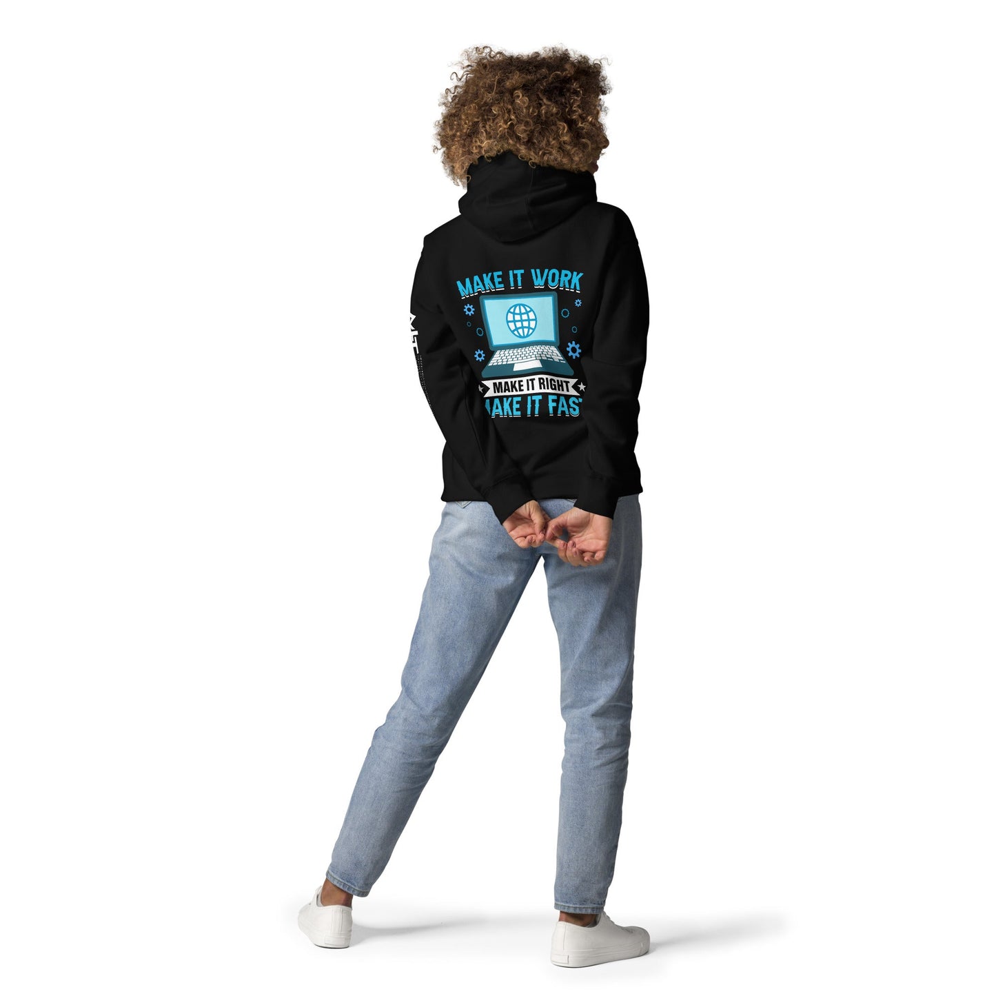 Make it work, make it right and make it fast Unisex Hoodie ( Back Print ) by DarkByteGear