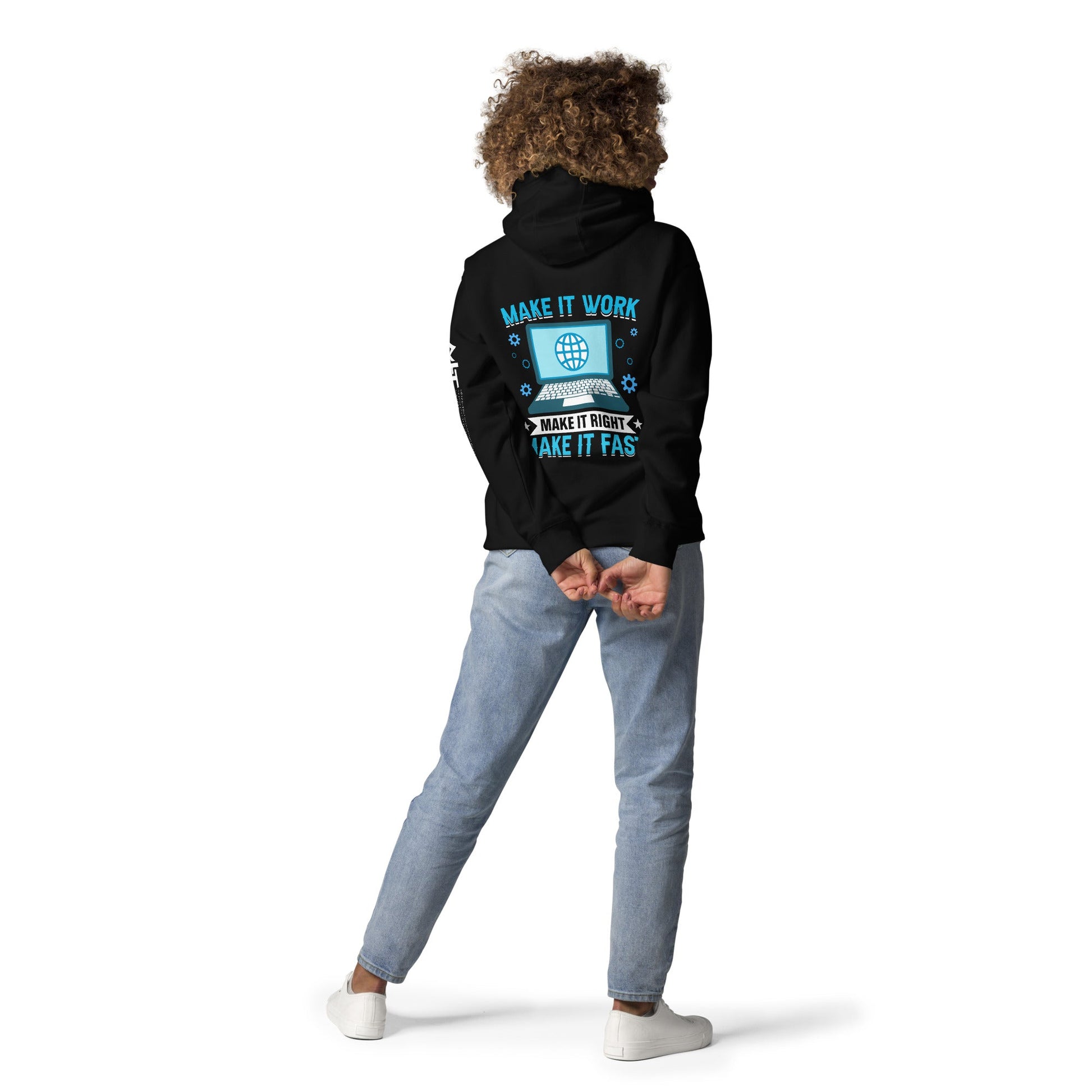 Make it work, make it right and make it fast Unisex Hoodie ( Back Print ) by DarkByteGear