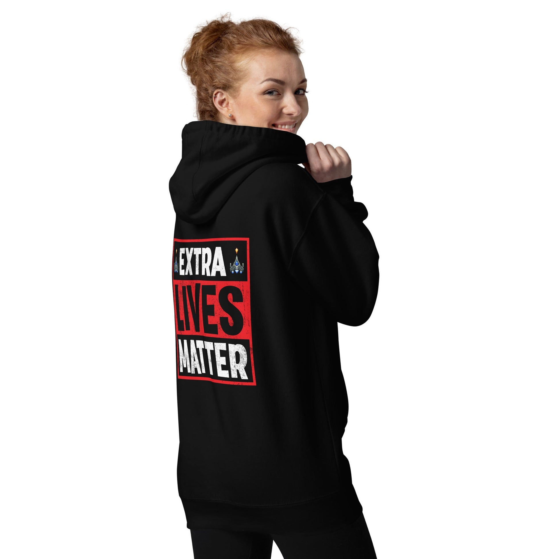 Extra Lives Matter Unisex Hoodie ( Back Print ) by DarkByteGear