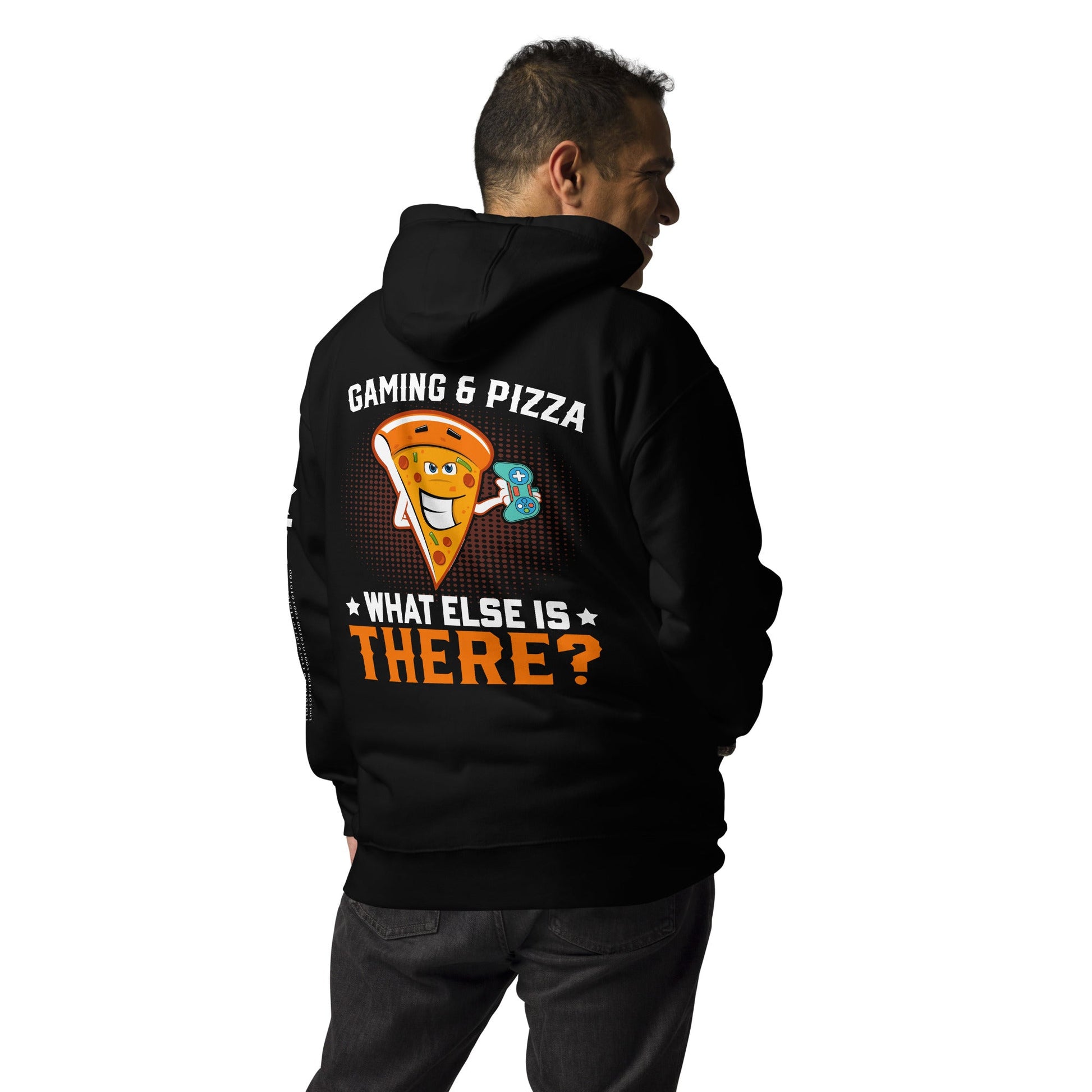 Gaming & Pizza, What else is there? Unisex Hoodie ( Back Print ) by DarkByteGear