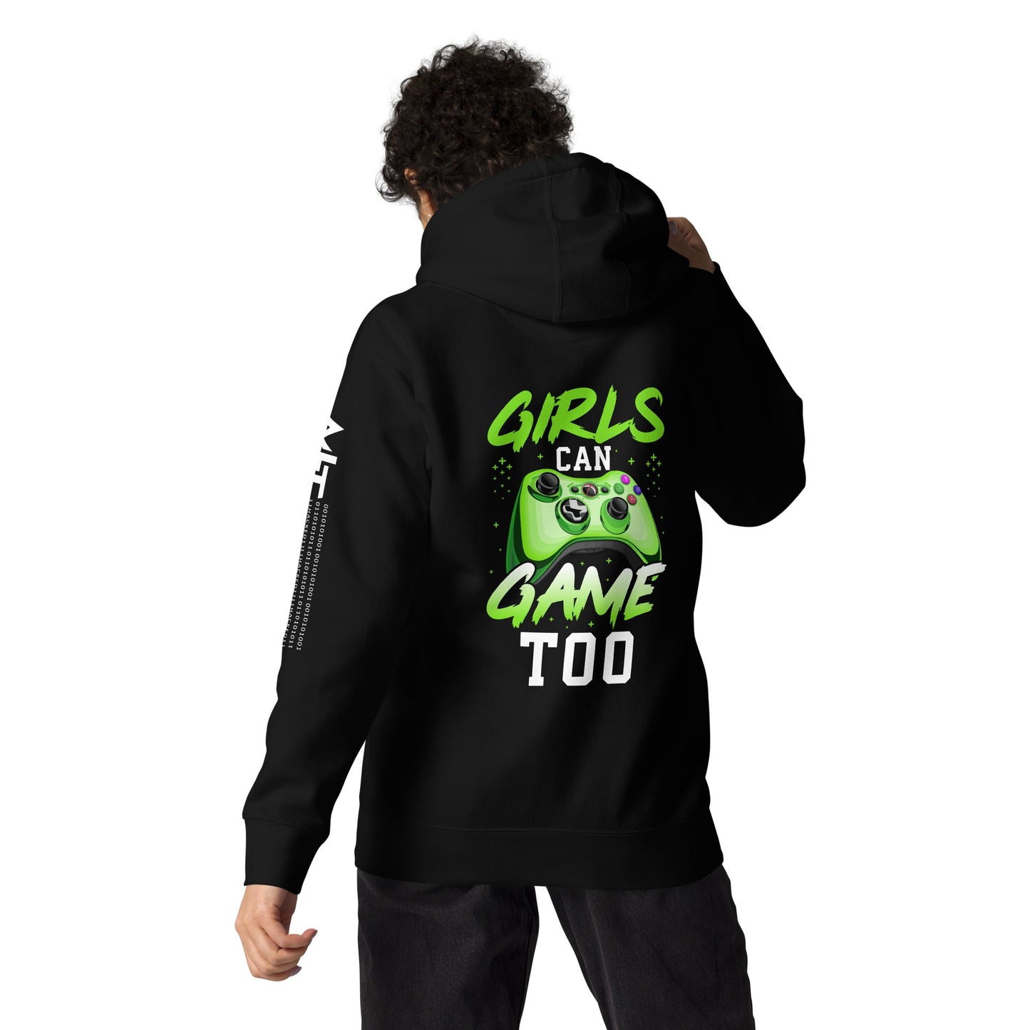Girls can Game too Unisex Hoodie ( Back Print ) by DarkByteGear