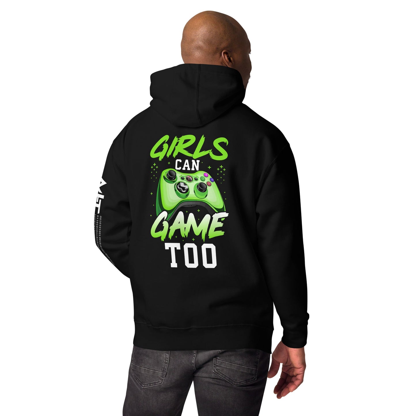 Girls can Game too Unisex Hoodie ( Back Print ) by DarkByteGear