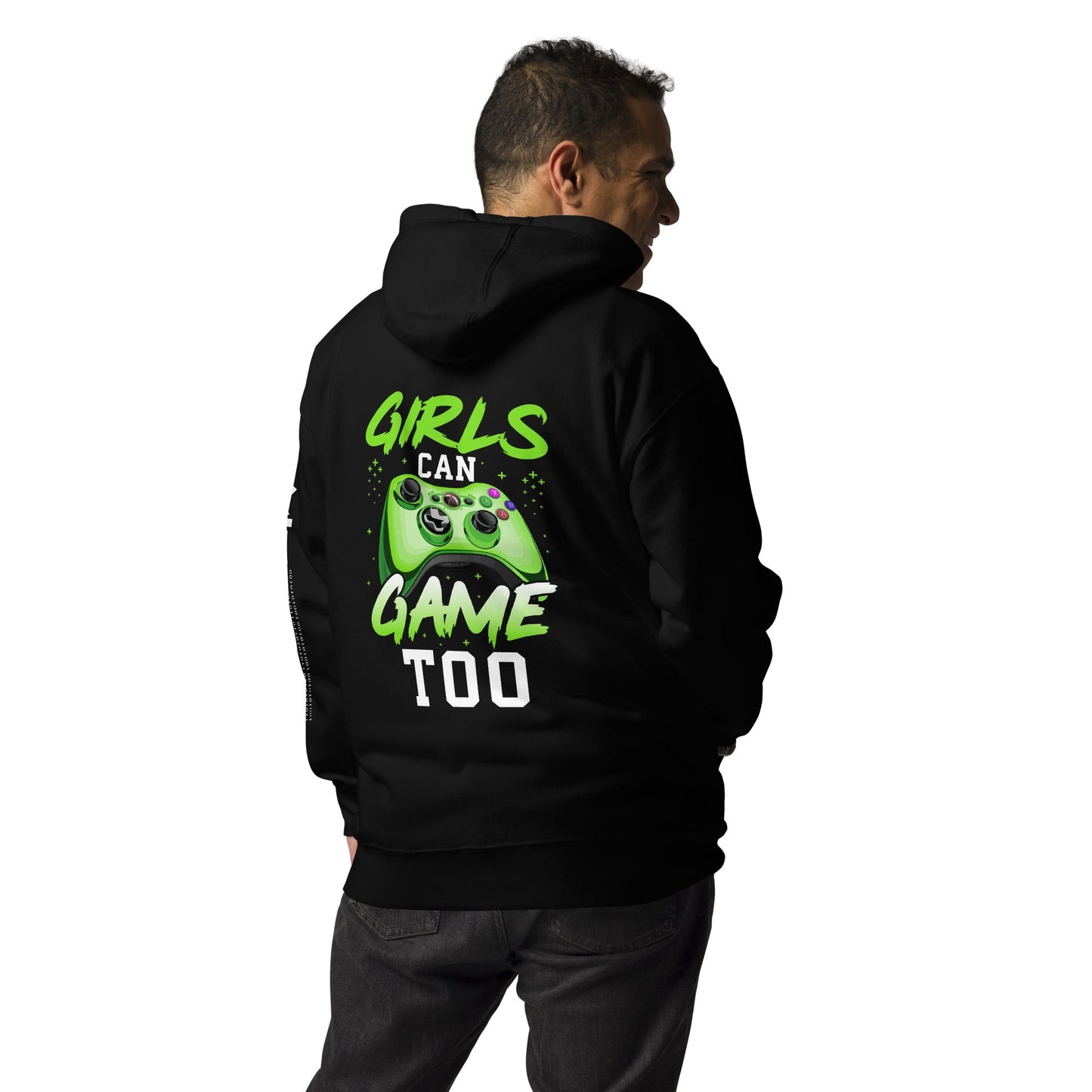 Girls can Game too Unisex Hoodie ( Back Print ) by DarkByteGear