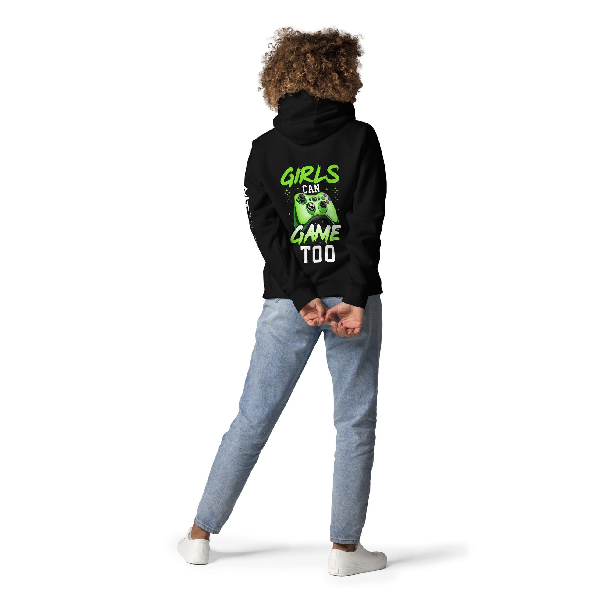 Girls can Game too Unisex Hoodie ( Back Print ) by DarkByteGear