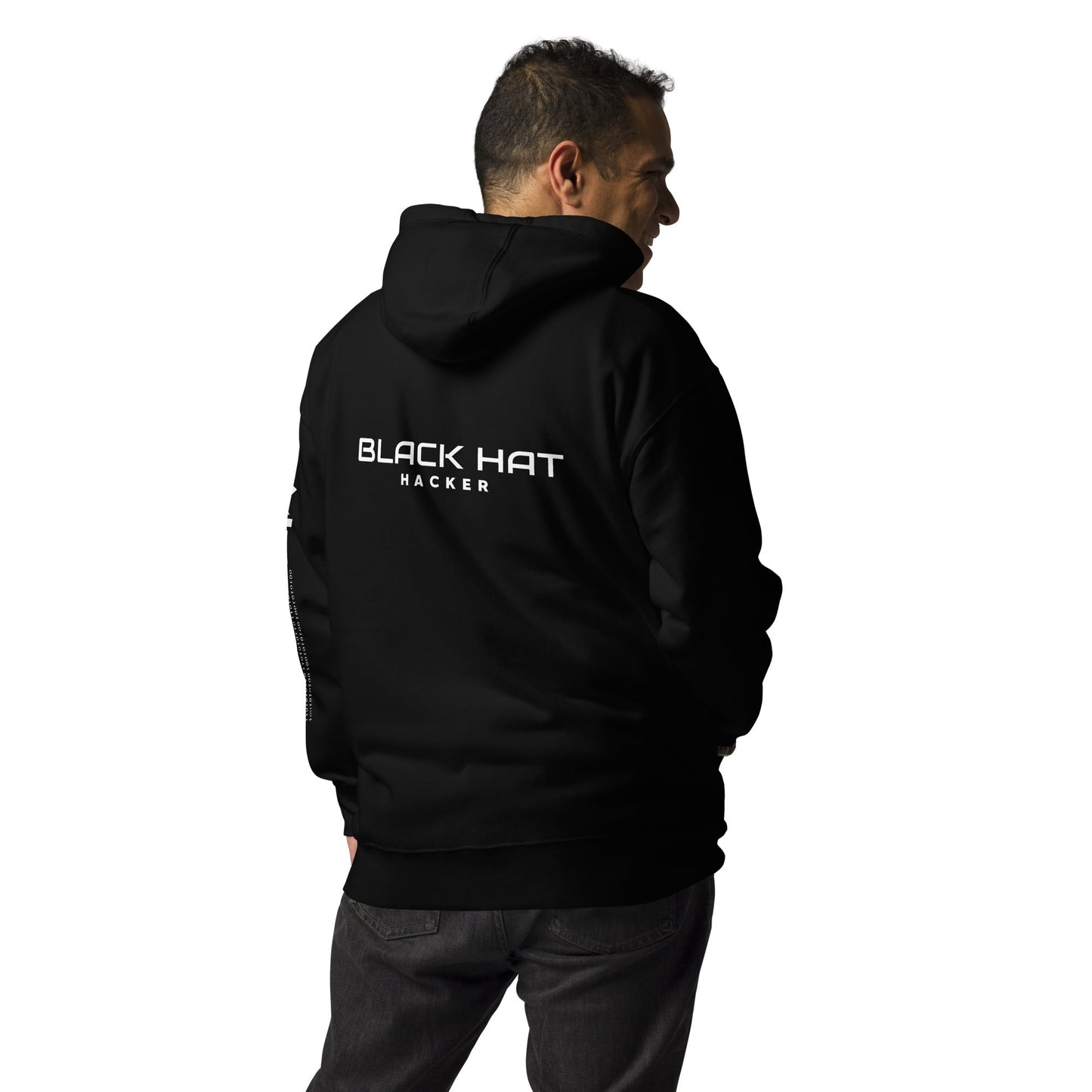 Black Hat Hacker V17 Unisex Hoodie ( Back Print ) by DarkByteGear