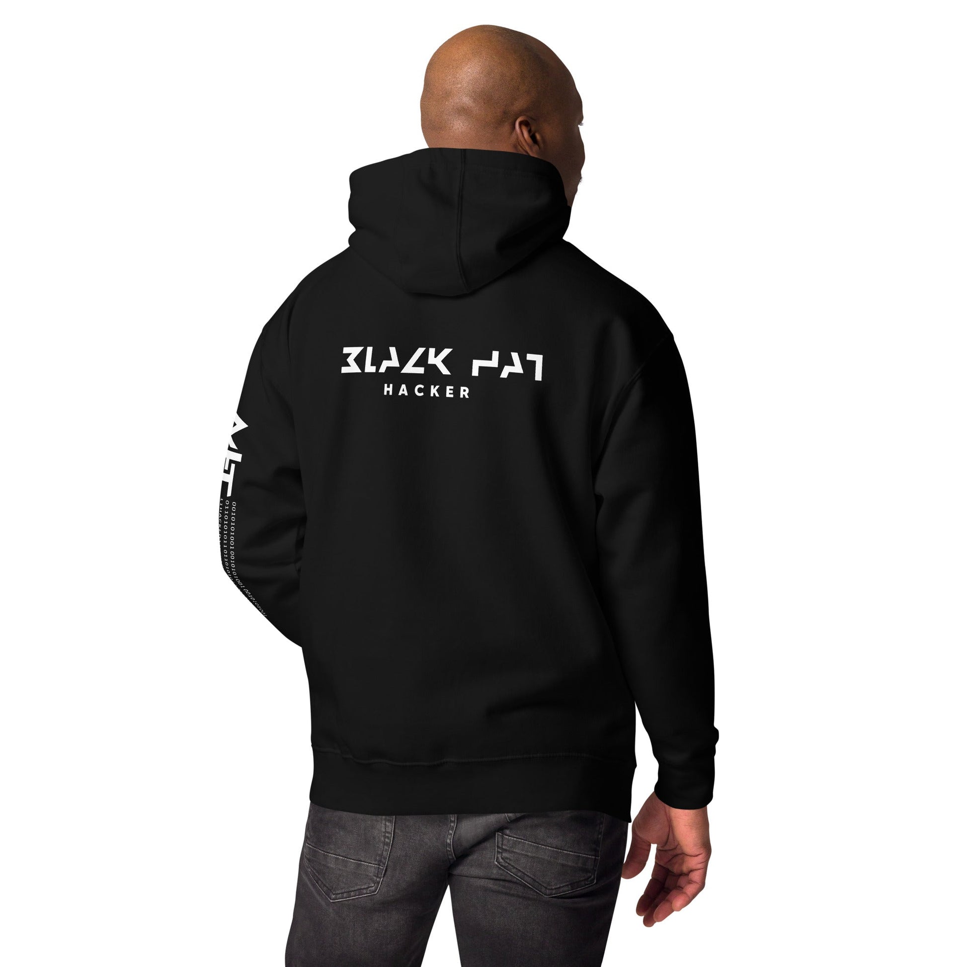 Black Hat Hacker V18 Unisex Hoodie ( Back Print ) by DarkByteGear