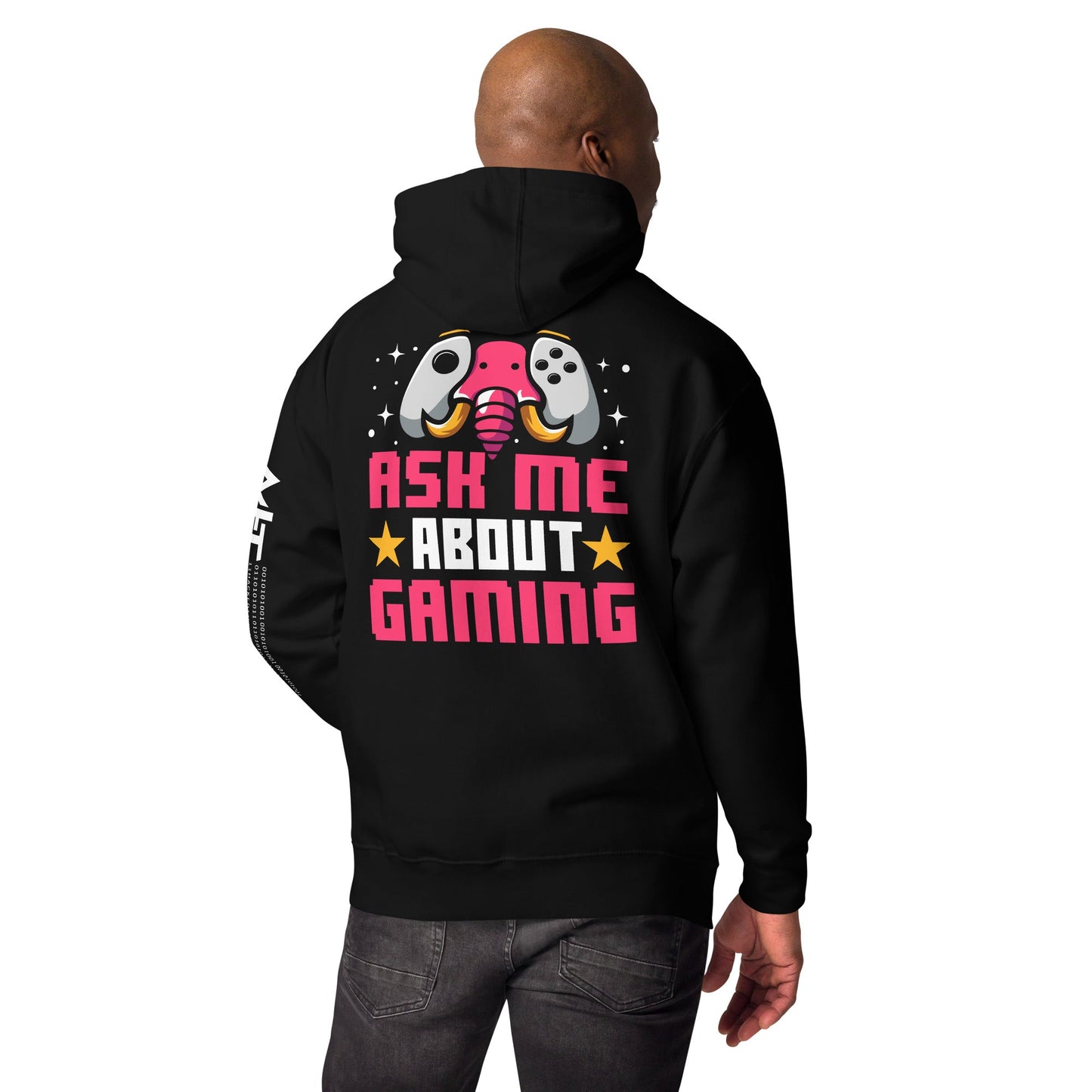 Ask Me About Gaming Unisex Hoodie ( Back Print ) by DarkByteGear