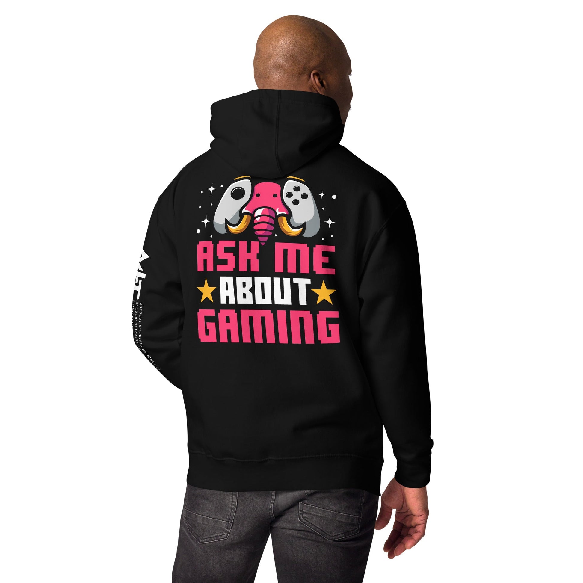 Ask Me About Gaming Unisex Hoodie ( Back Print ) by DarkByteGear