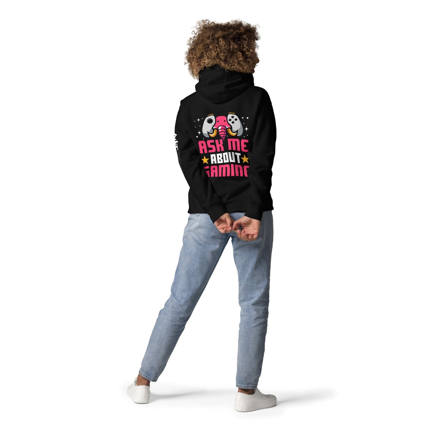 Ask Me About Gaming Unisex Hoodie ( Back Print ) by DarkByteGear