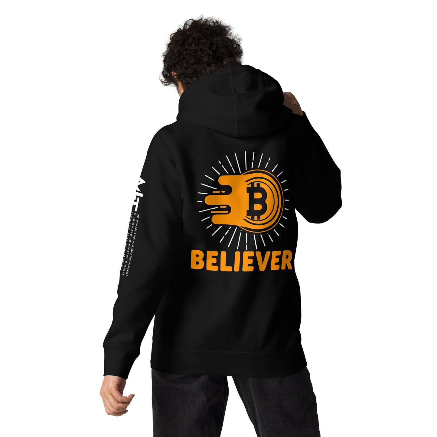 Bitcoin Believer Unisex Hoodie ( Back Print ) by DarkByteGear