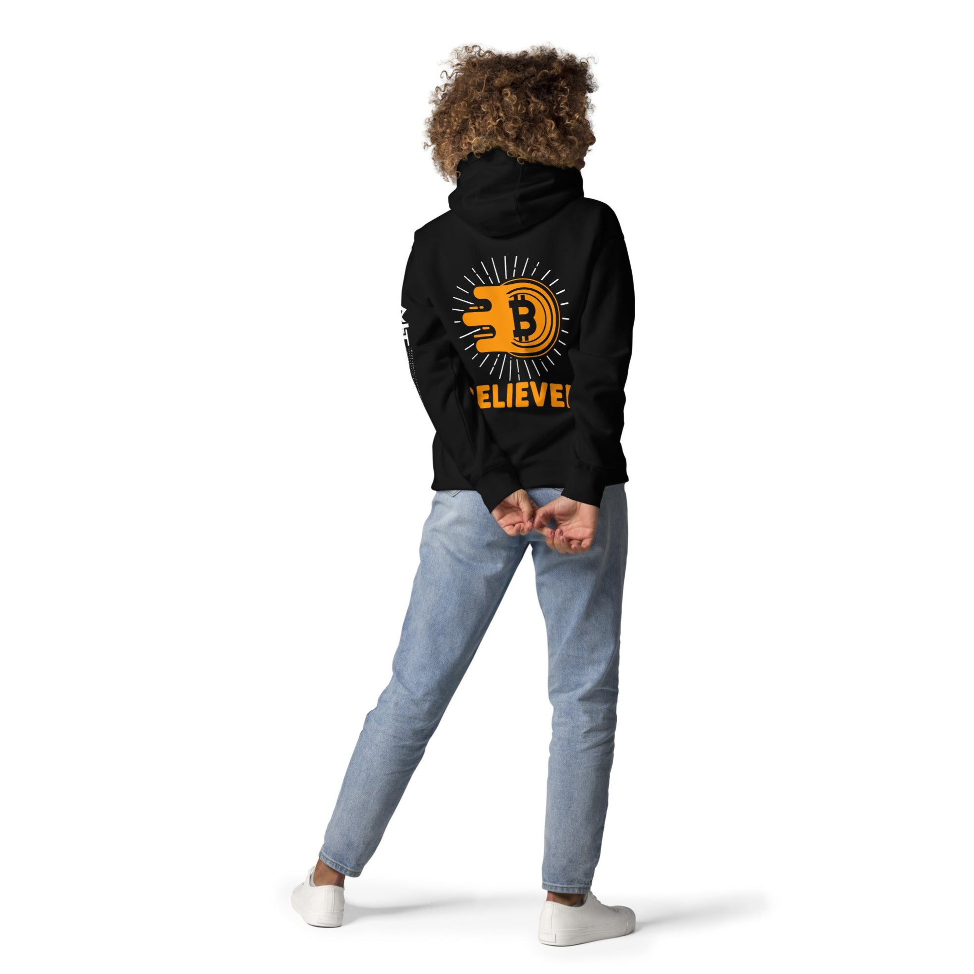 Bitcoin Believer Unisex Hoodie ( Back Print ) by DarkByteGear