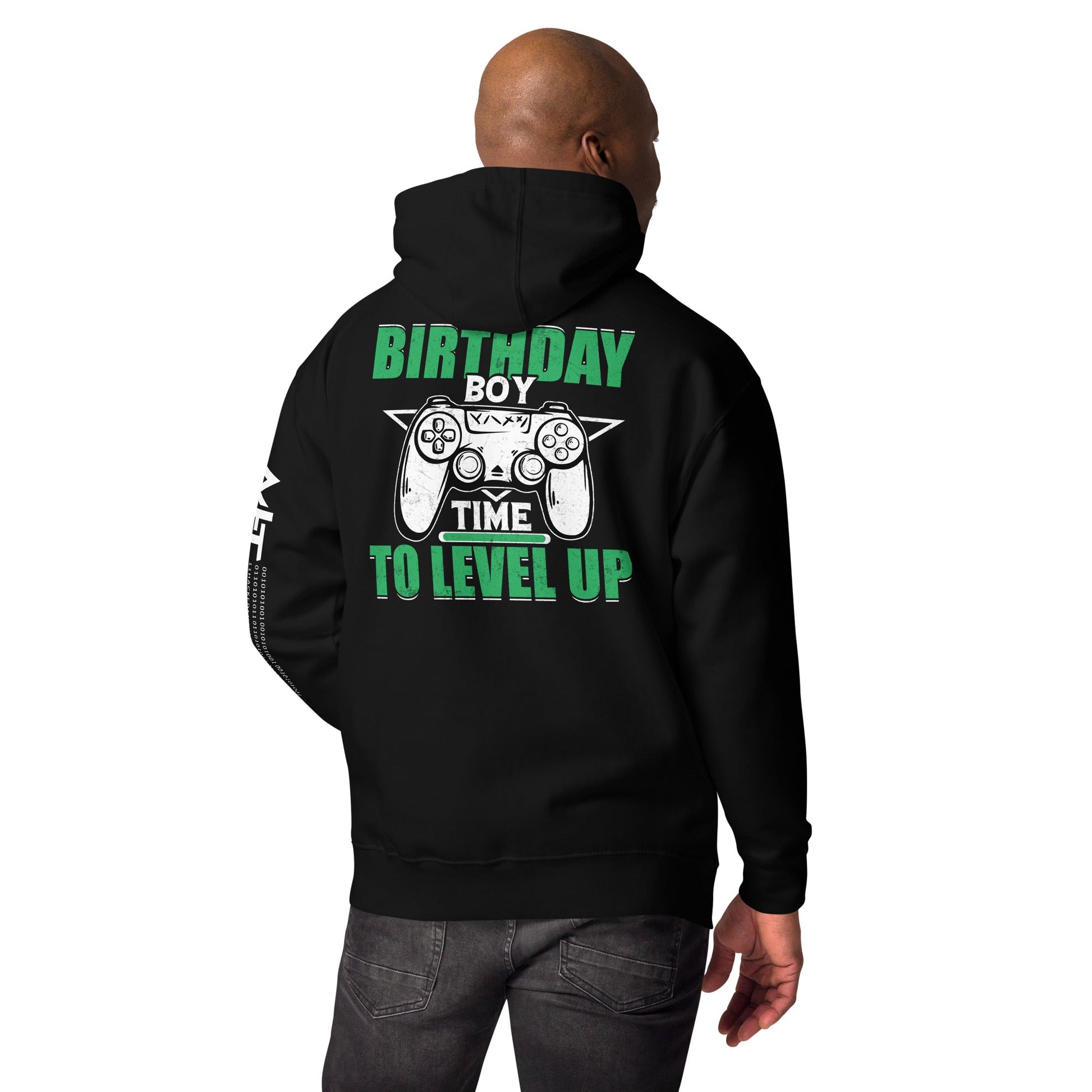 Birthday Boy Time to Level Up Unisex Hoodie ( Back Print ) by DarkByteGear