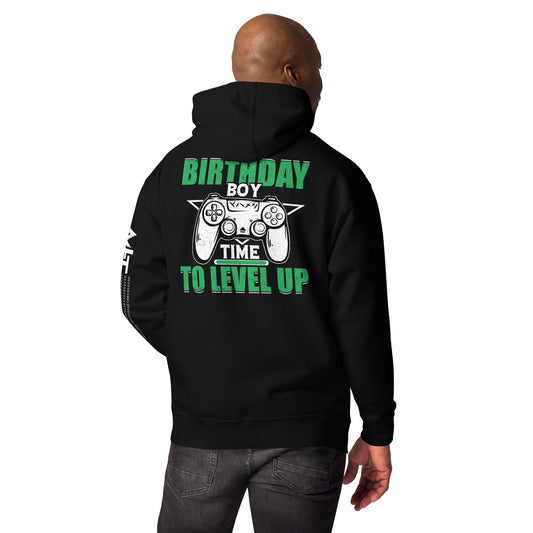 Birthday Boy Time to Level Up Unisex Hoodie ( Back Print ) by DarkByteGear