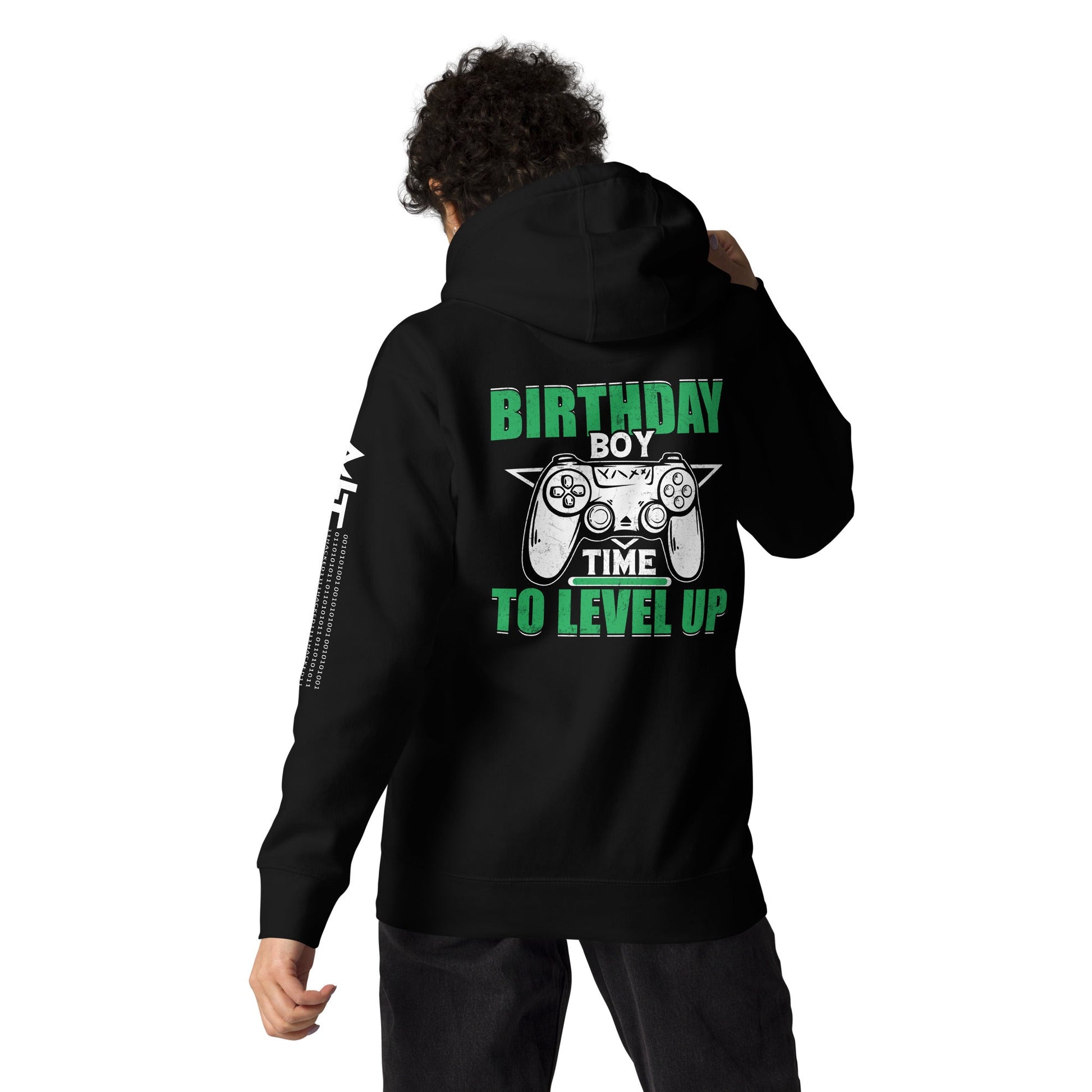 Birthday Boy Time to Level Up Unisex Hoodie ( Back Print ) by DarkByteGear