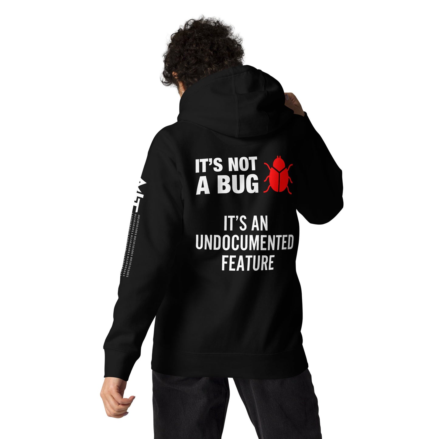 It's not a Bug - Red Unisex Hoodie ( Back Print ) by DarkByteGear
