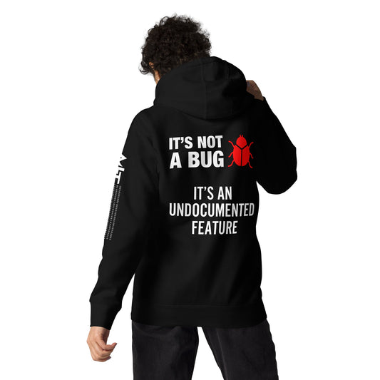 It's not a Bug - Red Unisex Hoodie ( Back Print ) by DarkByteGear