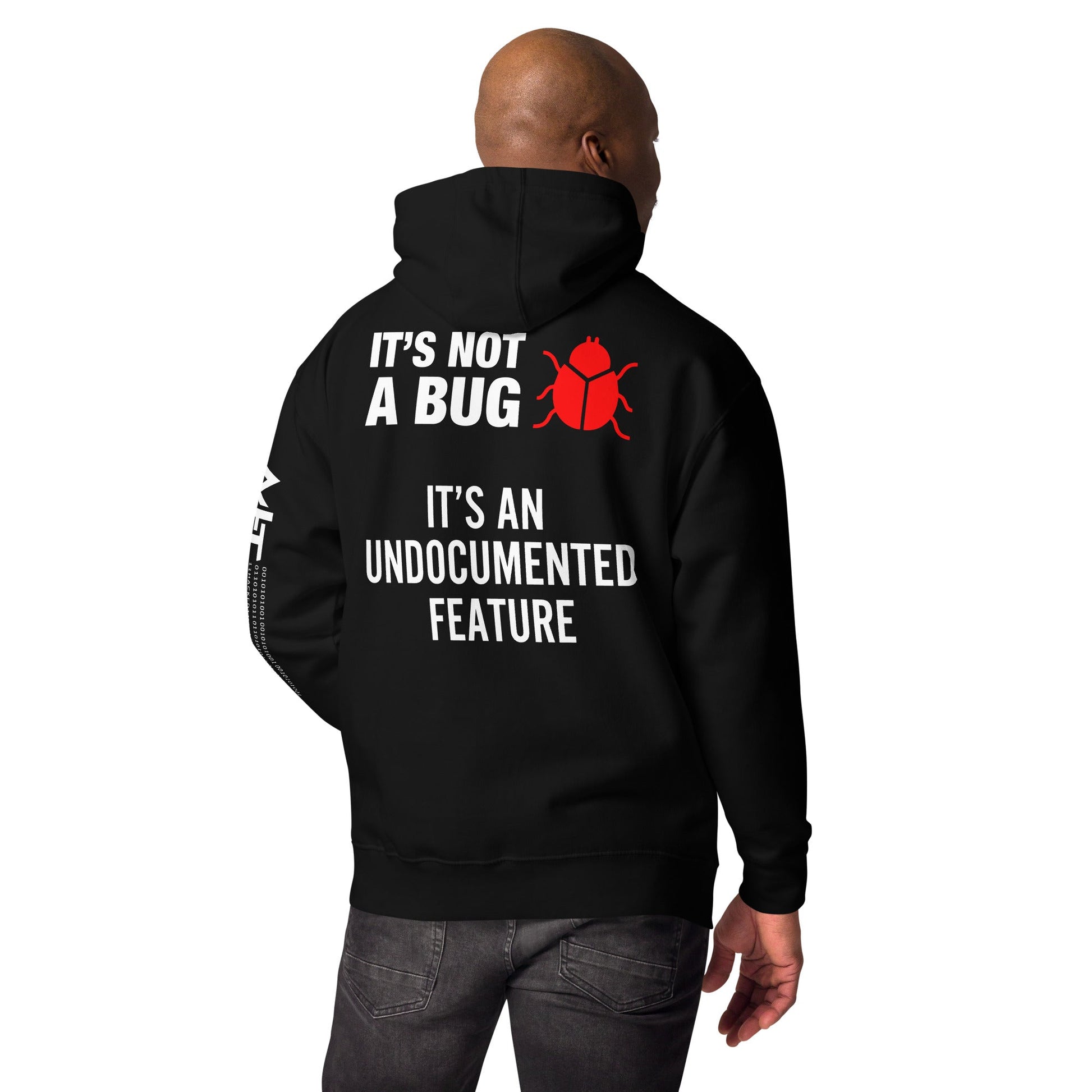 It's not a Bug - Red Unisex Hoodie ( Back Print ) by DarkByteGear