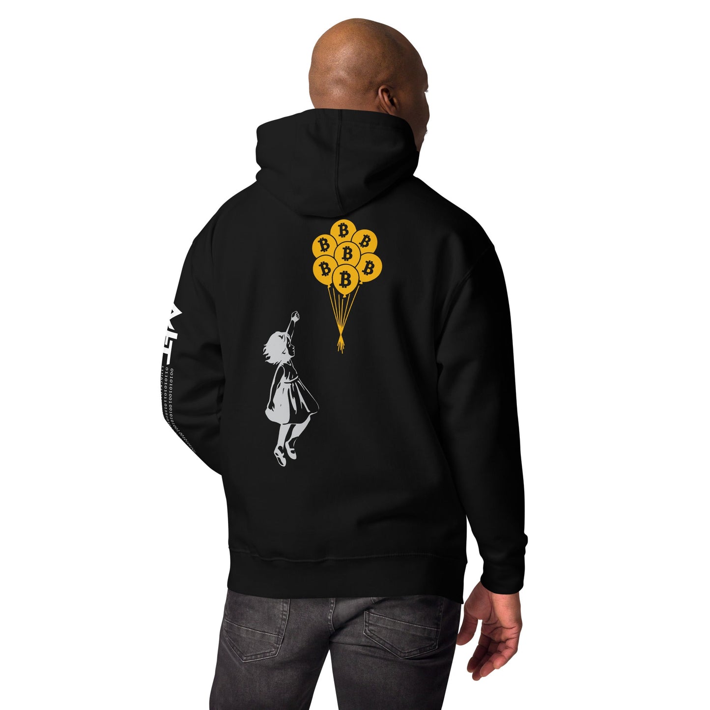 Bitcoin Little Girl Unisex Hoodie ( Back Print ) by DarkByteGear