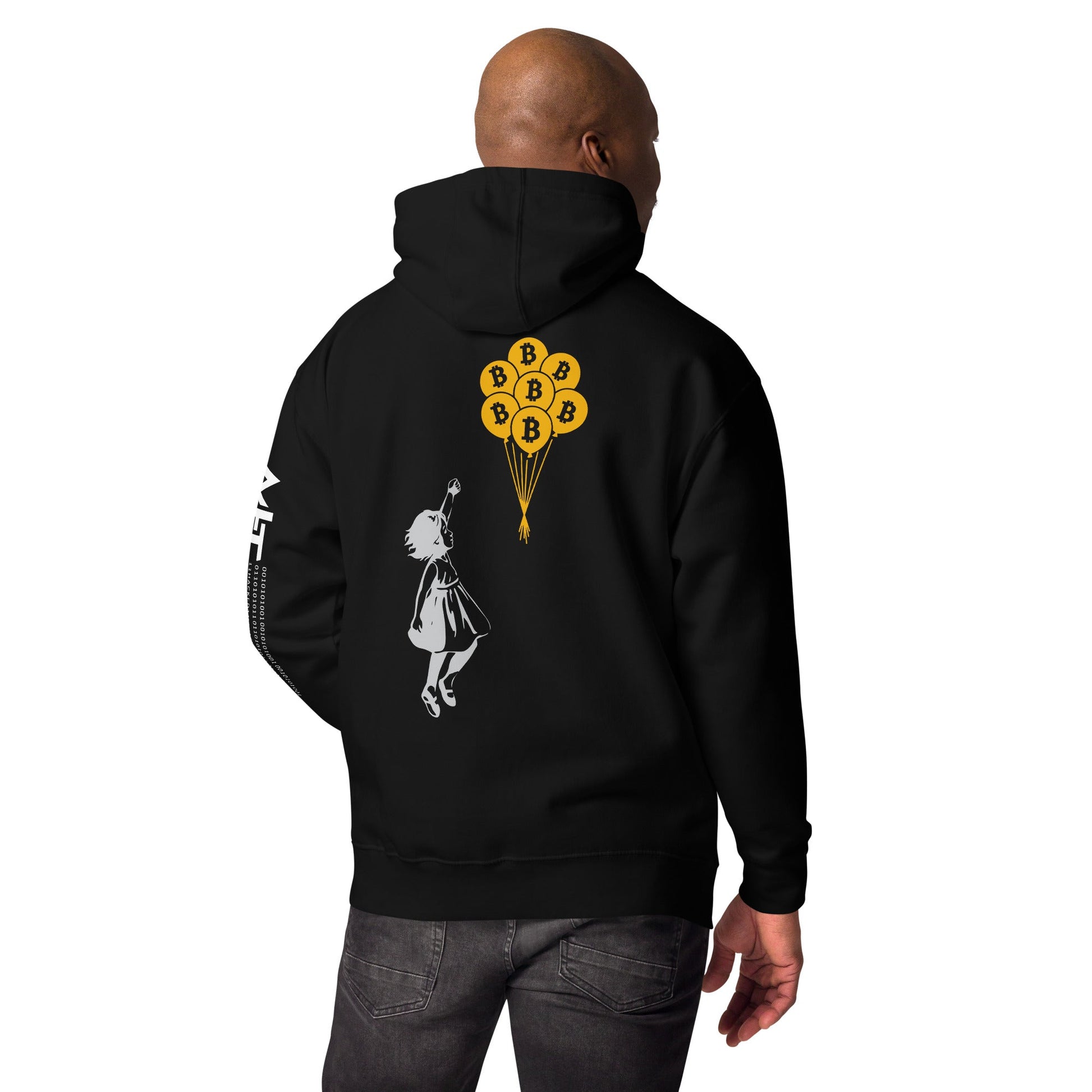 Bitcoin Little Girl Unisex Hoodie ( Back Print ) by DarkByteGear