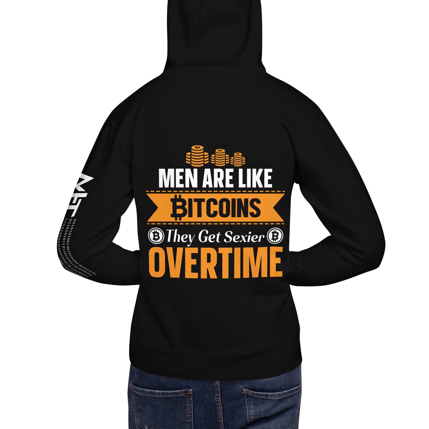 Men are like Bitcoin - Unisex Hoodie ( Back Print ) by DarkByteGear