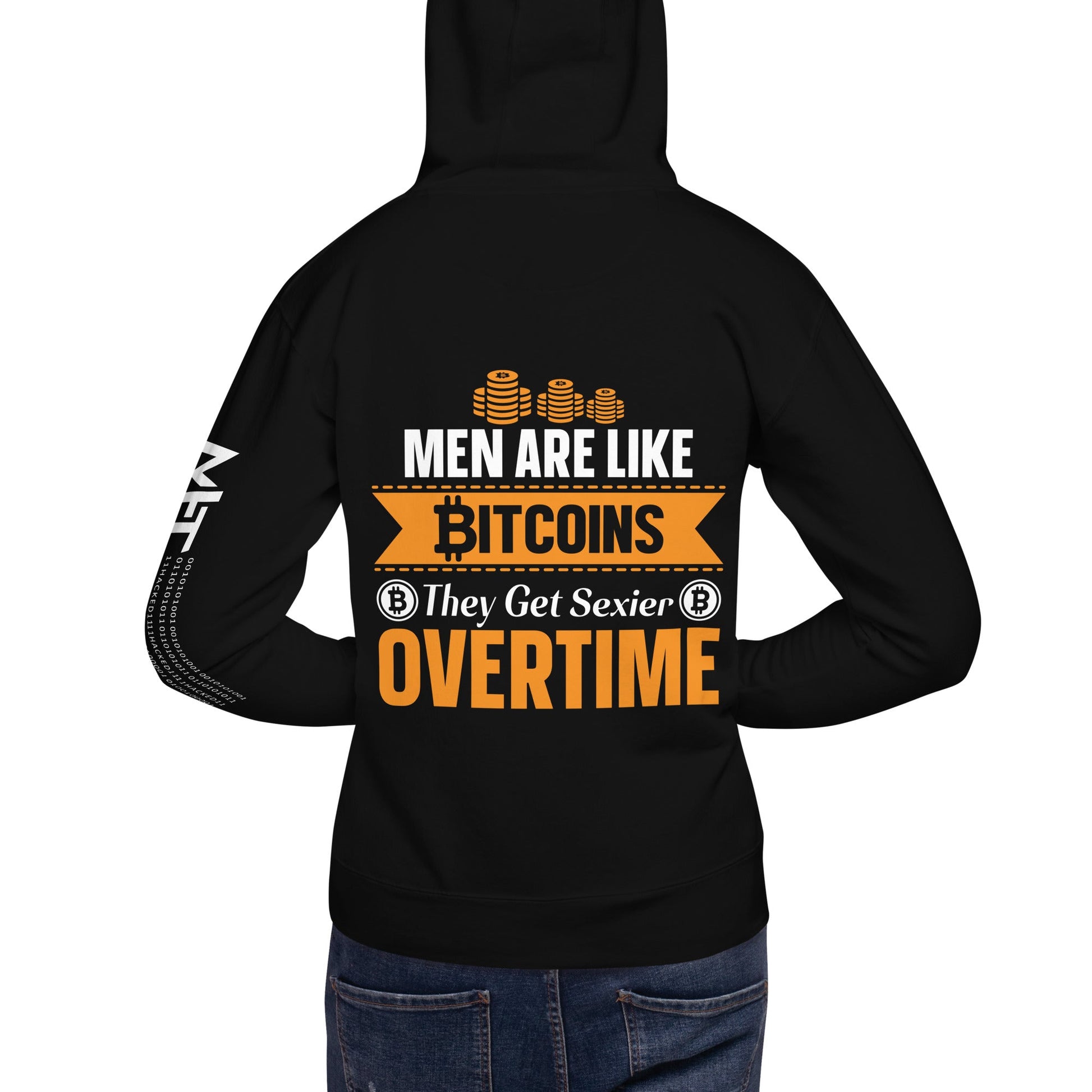 Men are like Bitcoin - Unisex Hoodie ( Back Print ) by DarkByteGear
