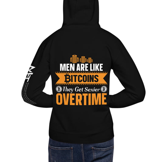 Men are like Bitcoin - Unisex Hoodie ( Back Print ) by DarkByteGear