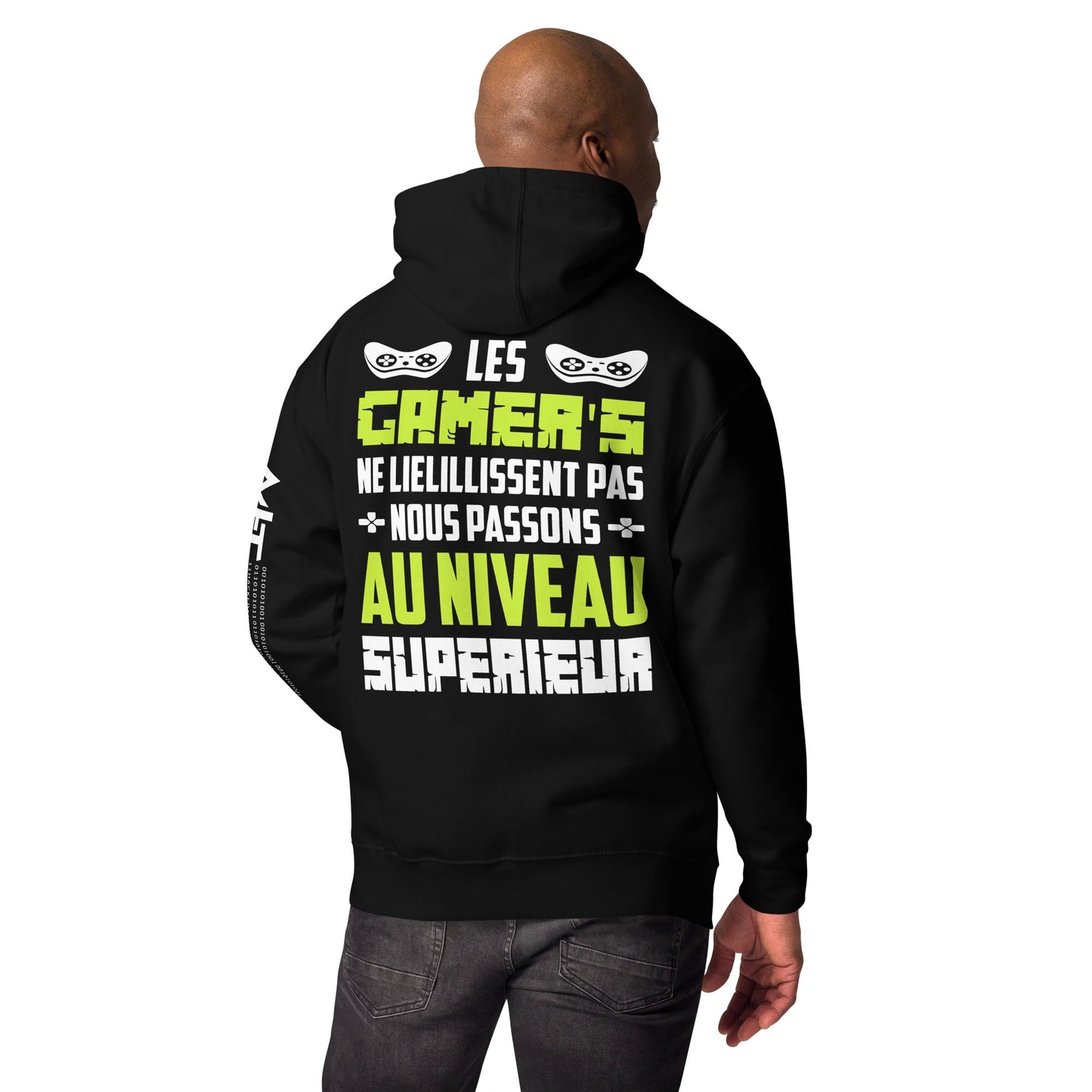 Les Gamer's Au Niveau Unisex Hoodie ( Back Print ) by DarkByteGear