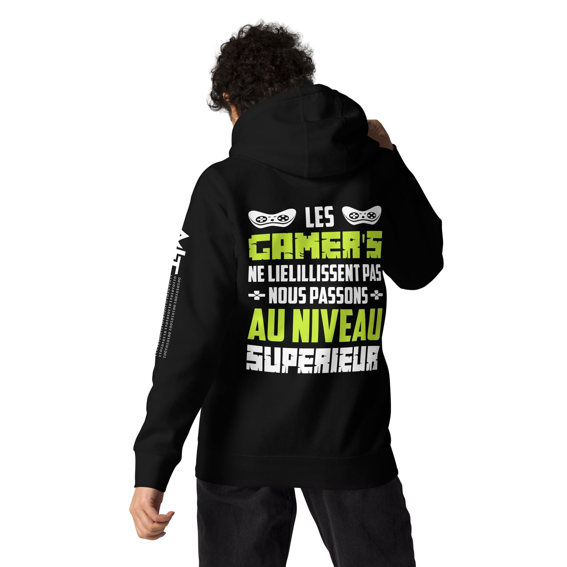 Les Gamer's Au Niveau Unisex Hoodie ( Back Print ) by DarkByteGear