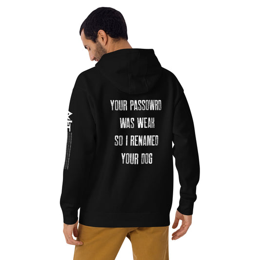 Your Password was Weak - Unisex Hoodie ( Back Print ) by DarkByteGear