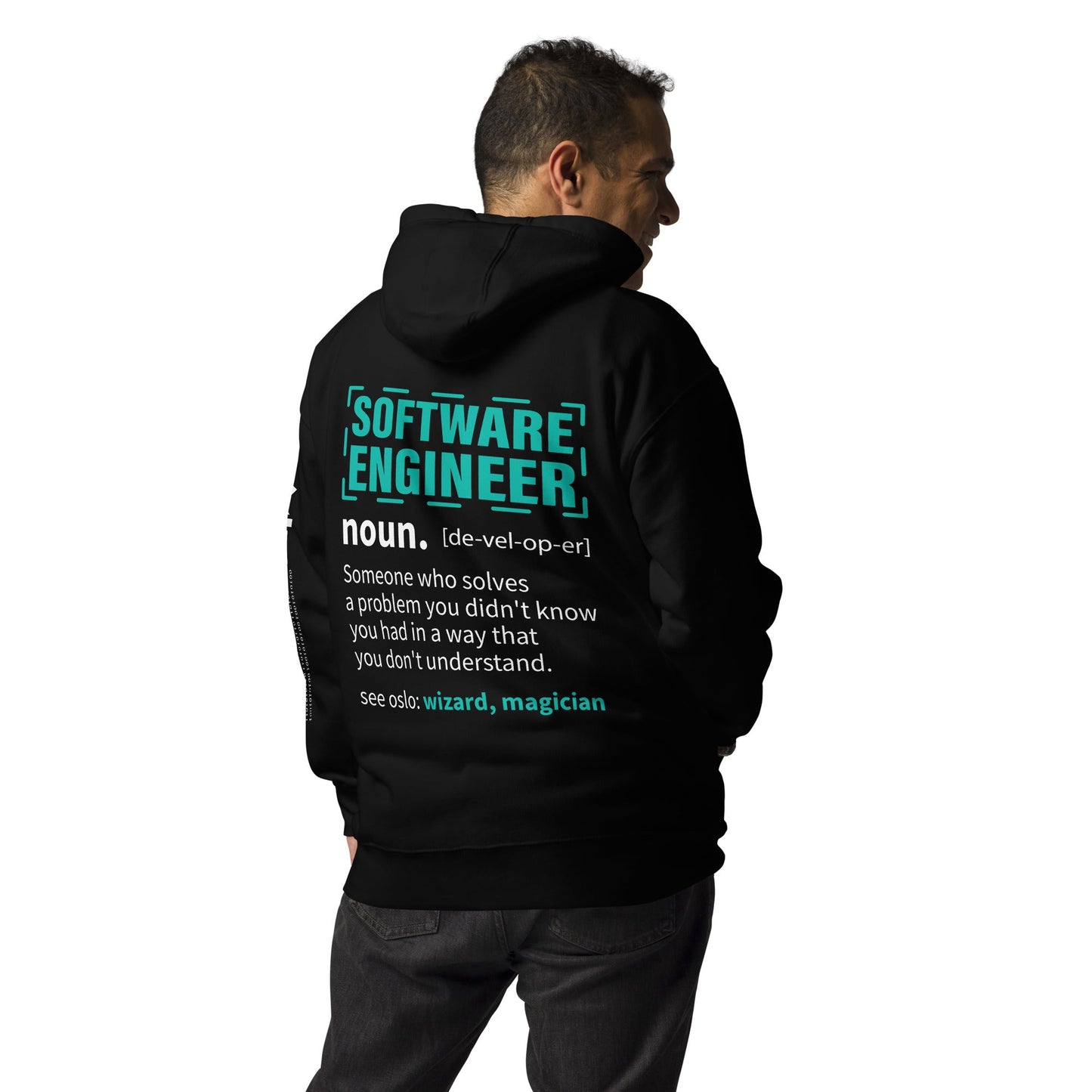 Software Engineer Def : Blue Unisex Hoodie ( Back Print ) by DarkByteGear