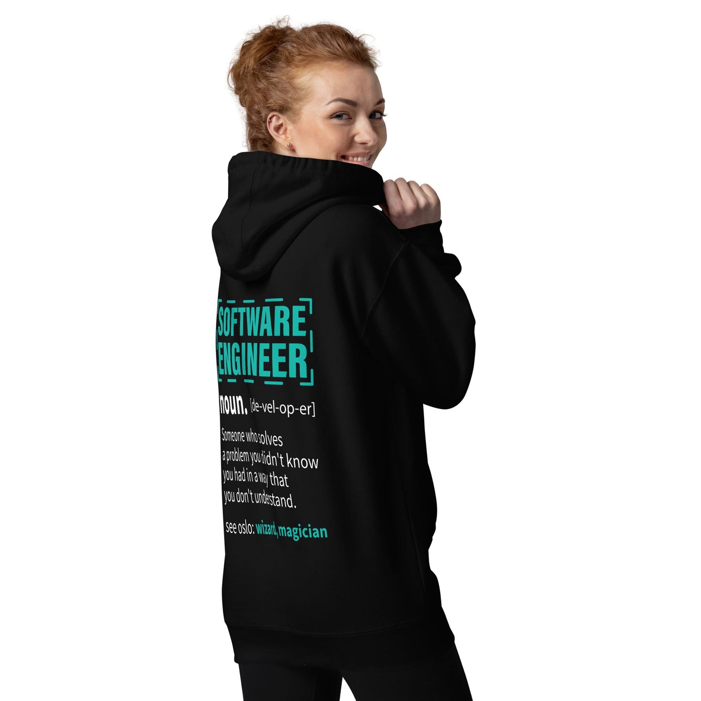 Software Engineer Def : Blue Unisex Hoodie ( Back Print ) by DarkByteGear