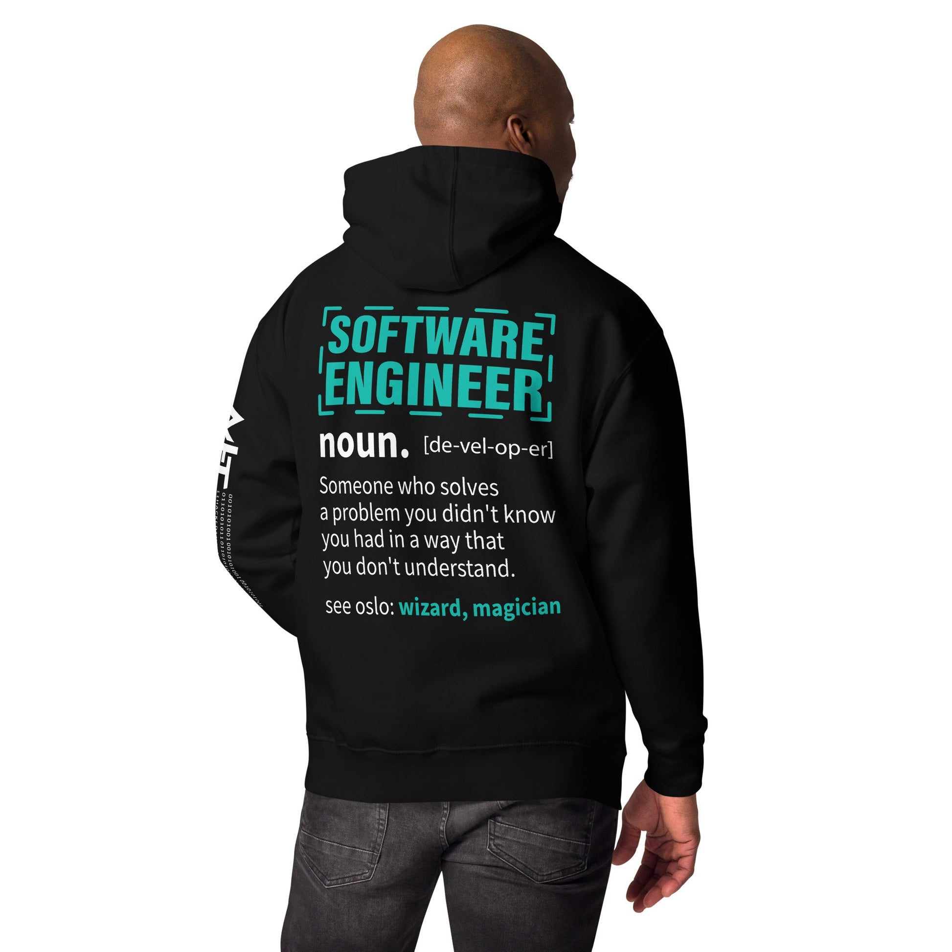 Software Engineer Def : Blue Unisex Hoodie ( Back Print ) by DarkByteGear