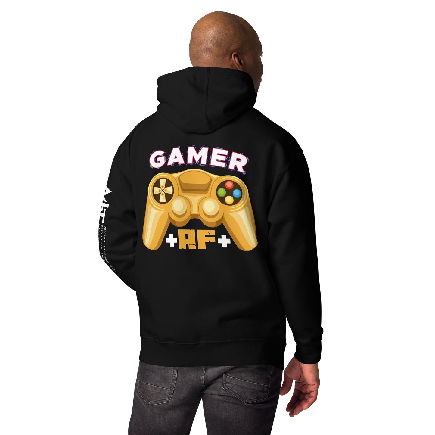 Gamer AF Unisex Hoodie ( Back Print ) by DarkByteGear