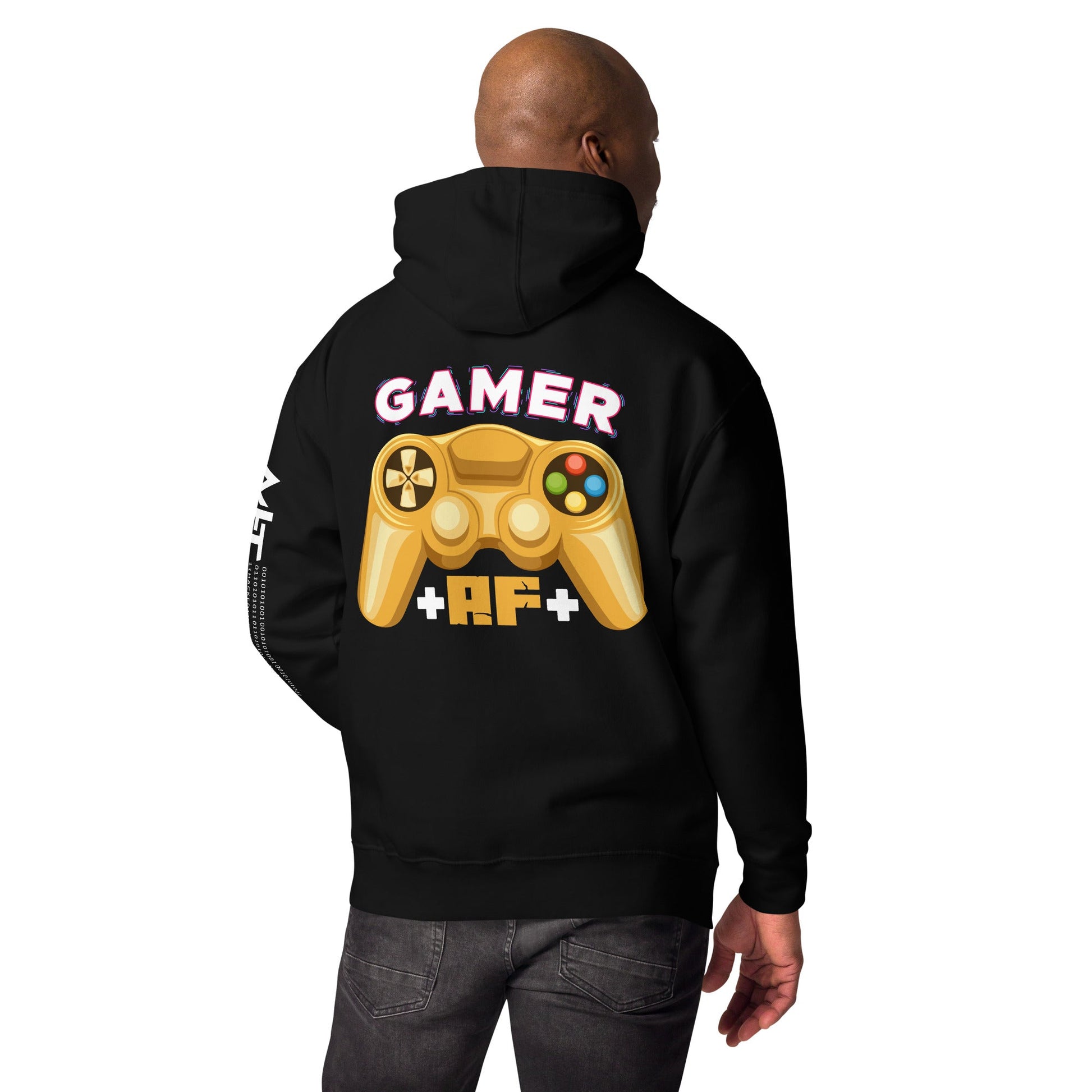 Gamer AF Unisex Hoodie ( Back Print ) by DarkByteGear