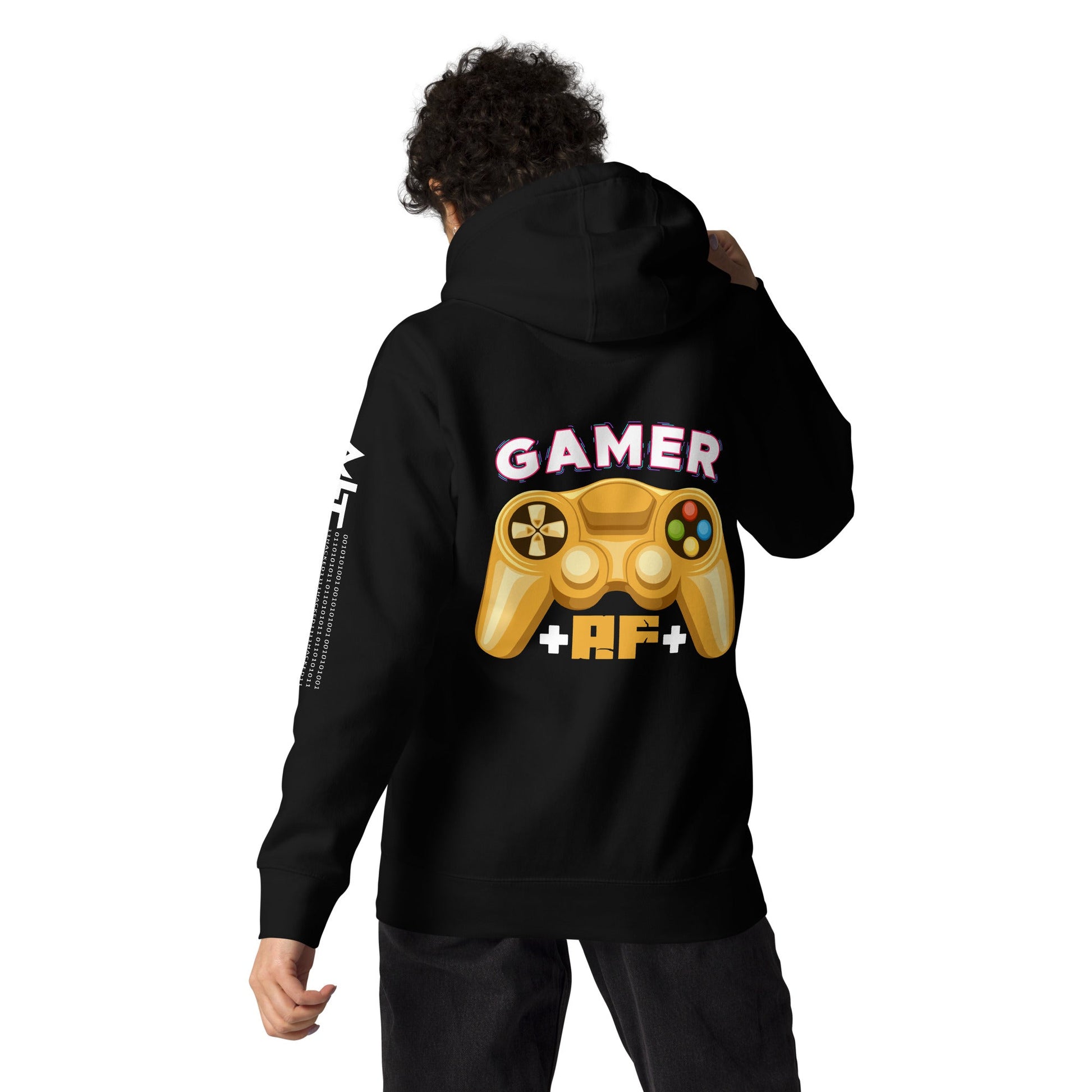 Gamer AF Unisex Hoodie ( Back Print ) by DarkByteGear