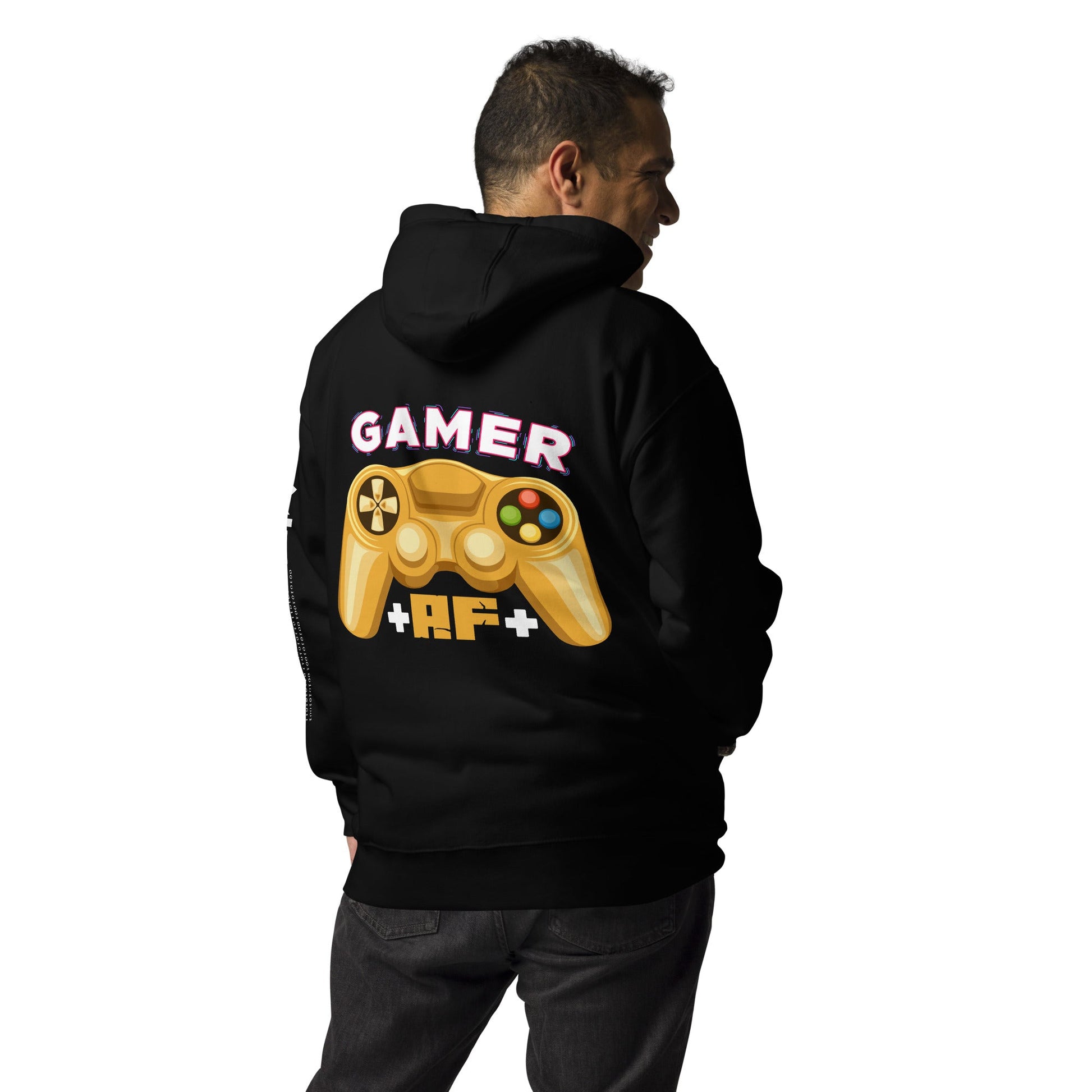 Gamer AF Unisex Hoodie ( Back Print ) by DarkByteGear