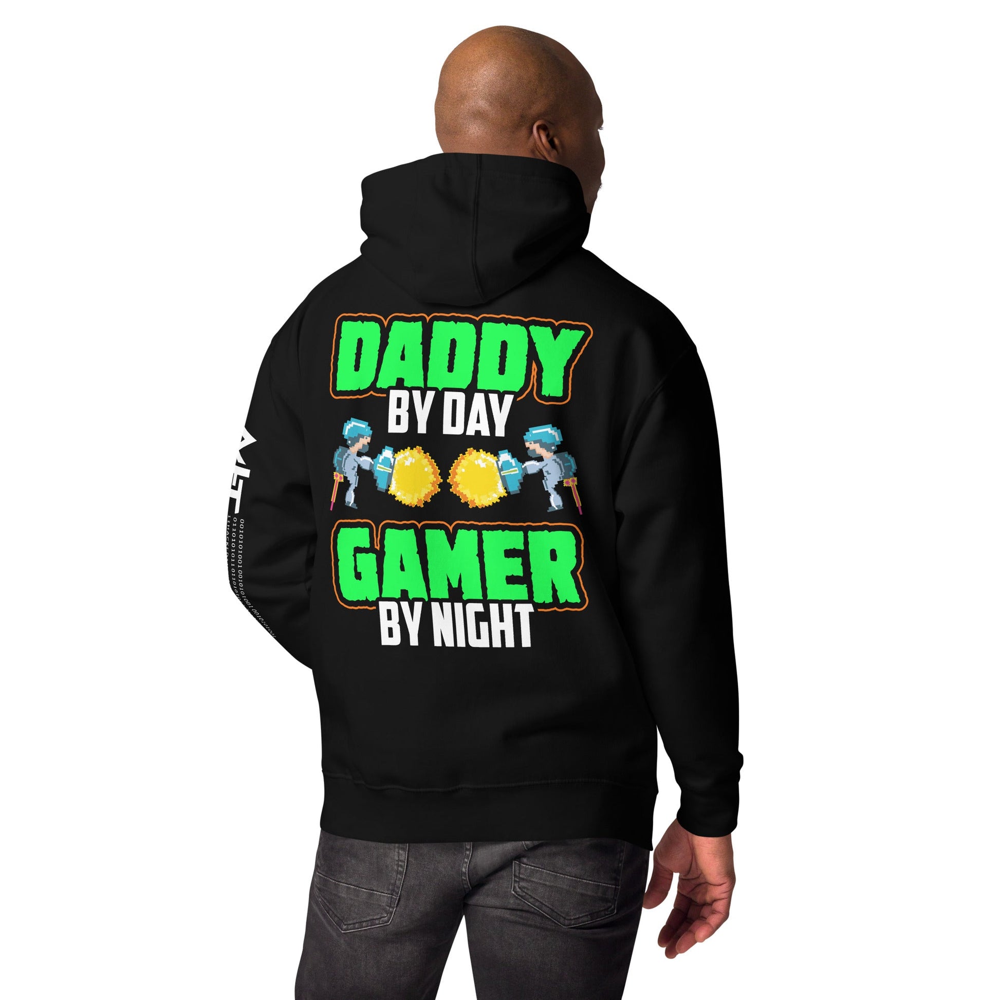 Daddy by Day, Gamer by Night Unisex Hoodie ( Back Print ) by DarkByteGear