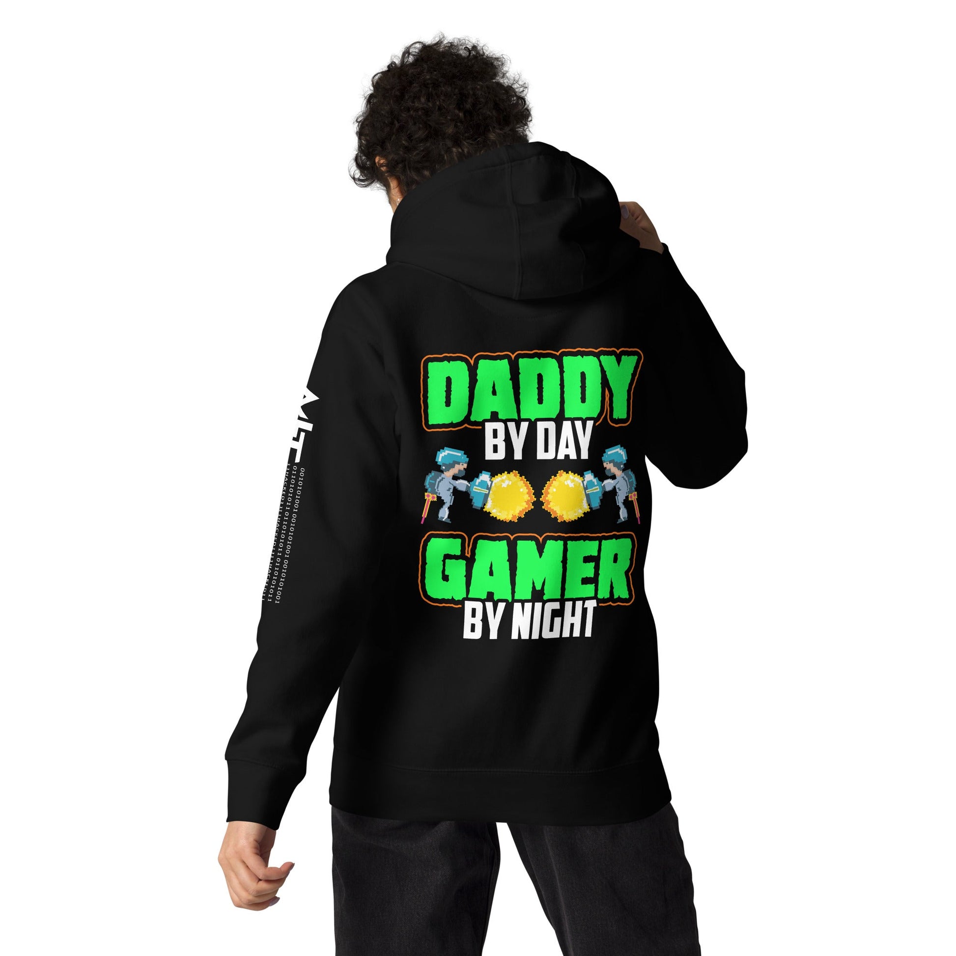 Daddy by Day, Gamer by Night Unisex Hoodie ( Back Print ) by DarkByteGear