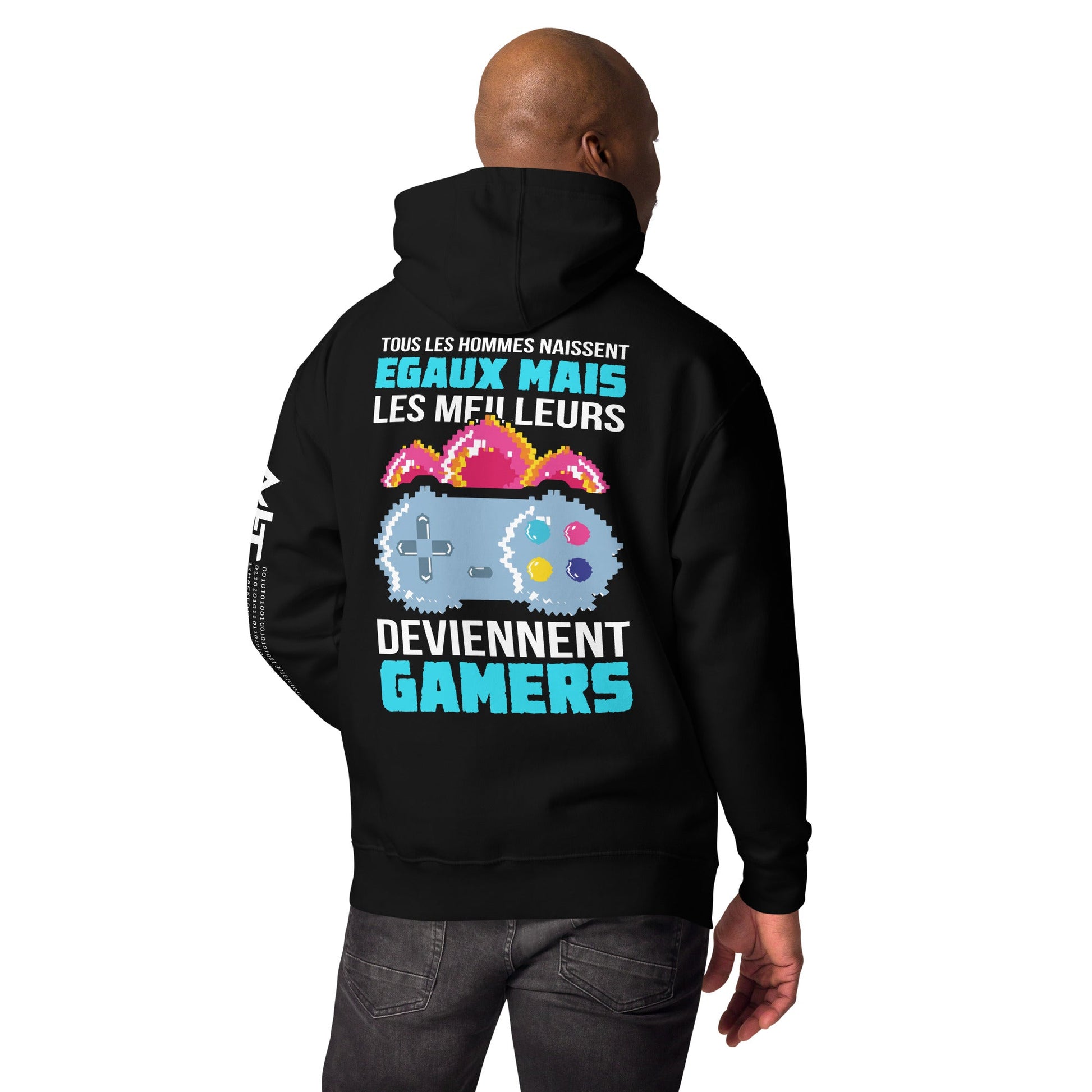 Tous Les Hommes Naissent Egaux Mais - Unisex Hoodie ( Back Print ) by DarkByteGear