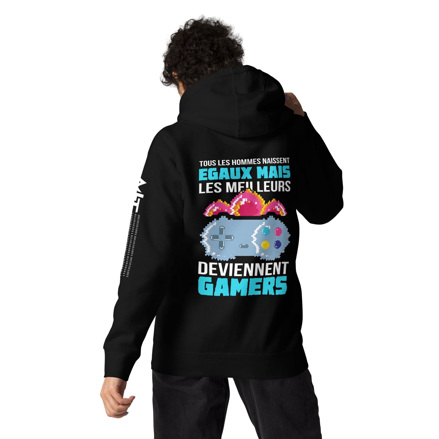 Tous Les Hommes Naissent Egaux Mais - Unisex Hoodie ( Back Print ) by DarkByteGear