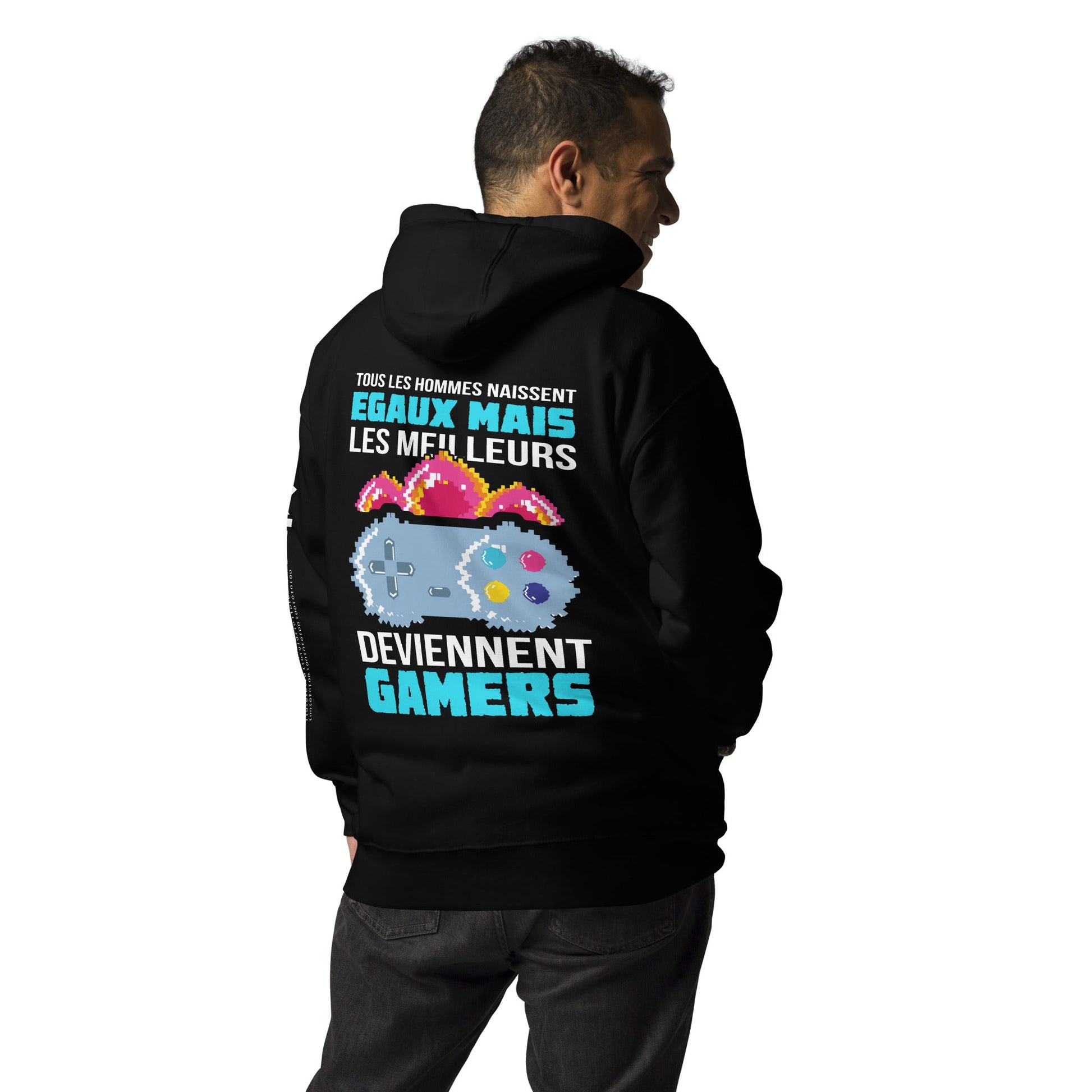 Tous Les Hommes Naissent Egaux Mais - Unisex Hoodie ( Back Print ) by DarkByteGear