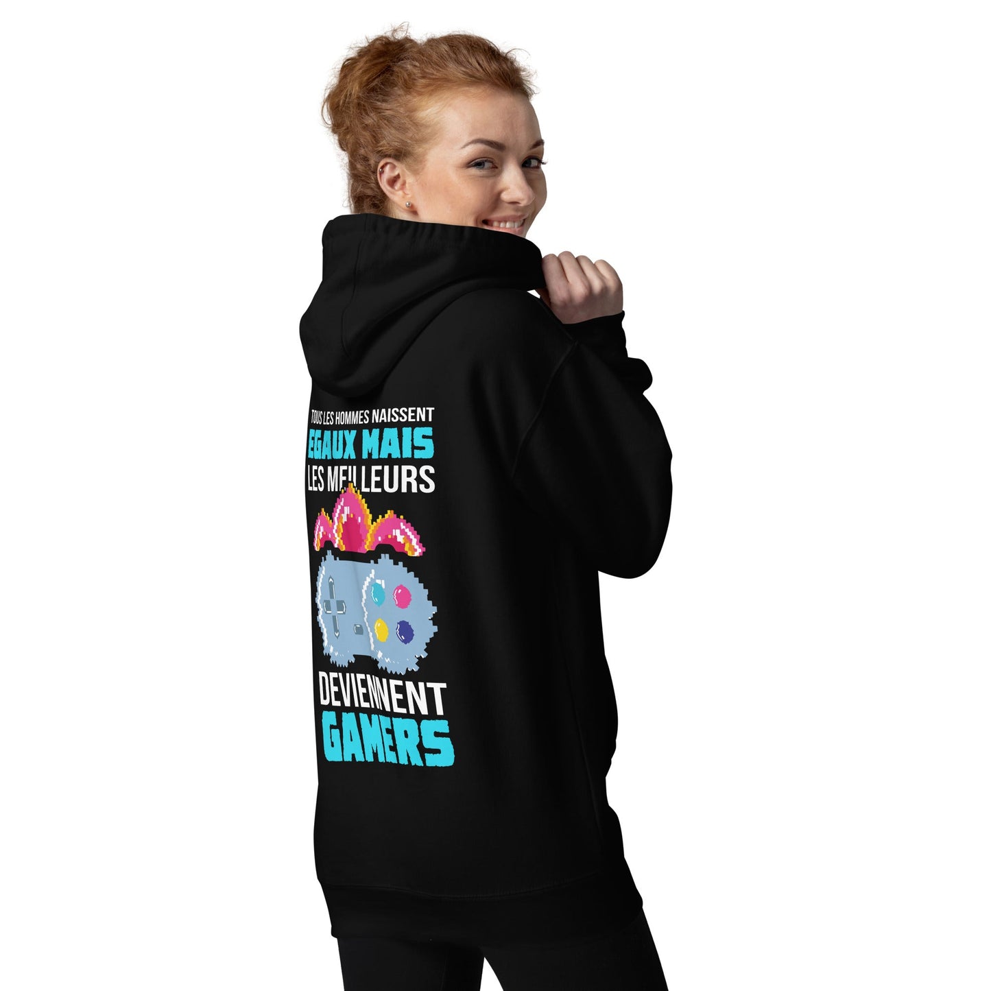 Tous Les Hommes Naissent Egaux Mais - Unisex Hoodie ( Back Print ) by DarkByteGear