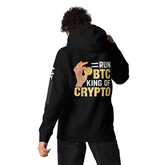 = Run BTC King of BitCoin - Unisex Hoodie ( Back Print ) by DarkByteGear