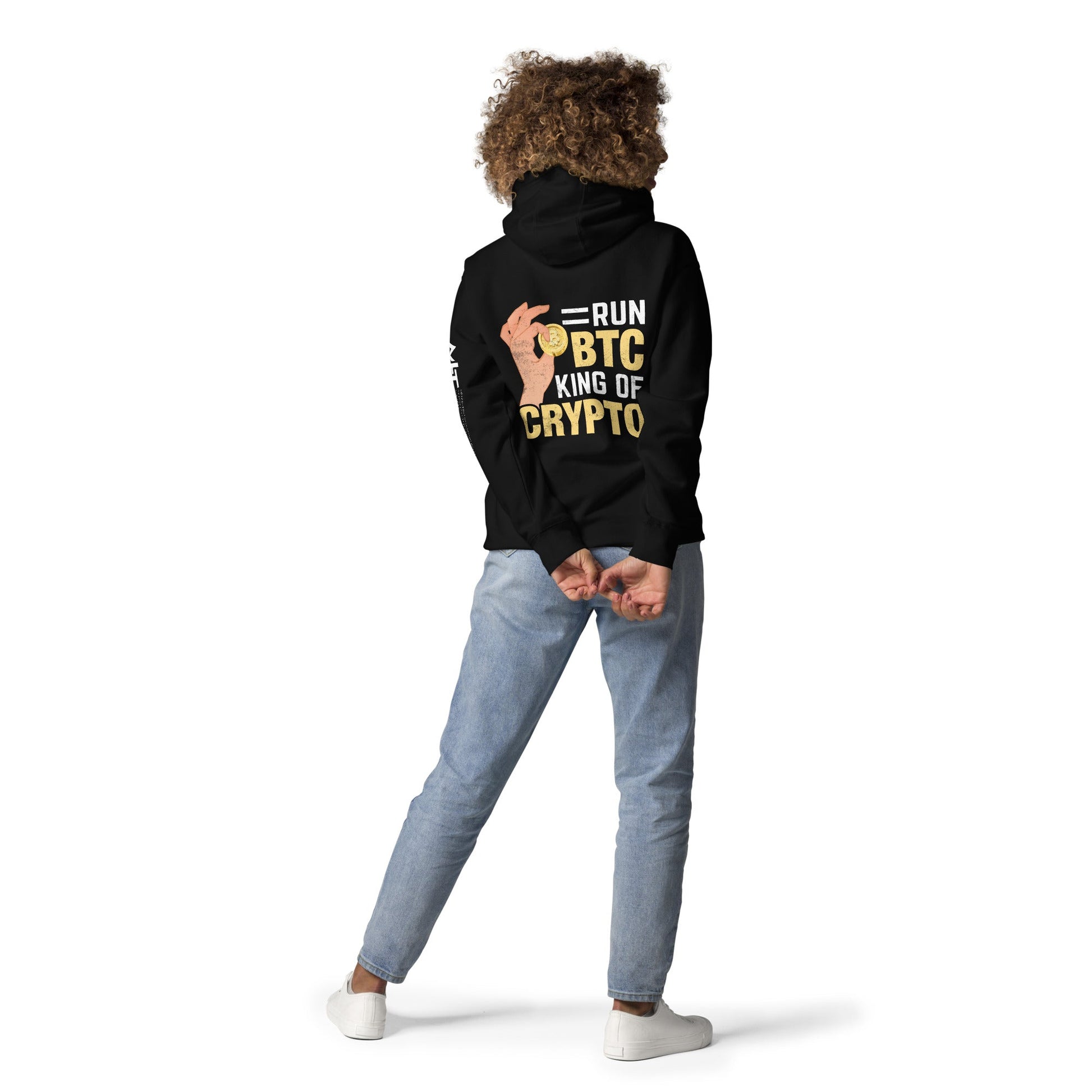 = Run BTC King of BitCoin - Unisex Hoodie ( Back Print ) by DarkByteGear