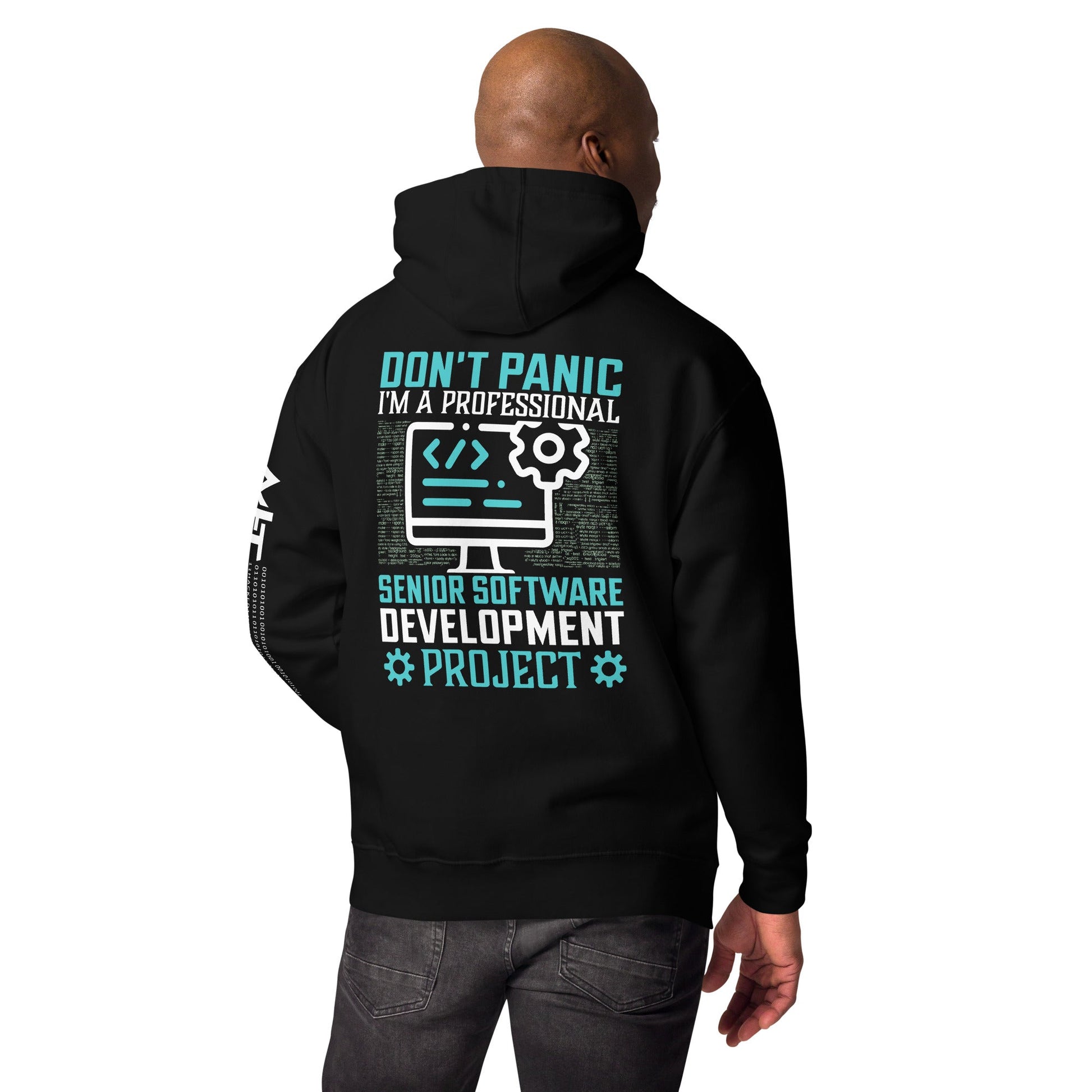 Don’t Worry! I am a Professional Senior Software Developer - Unisex Hoodie ( Back Print ) by DarkByteGear