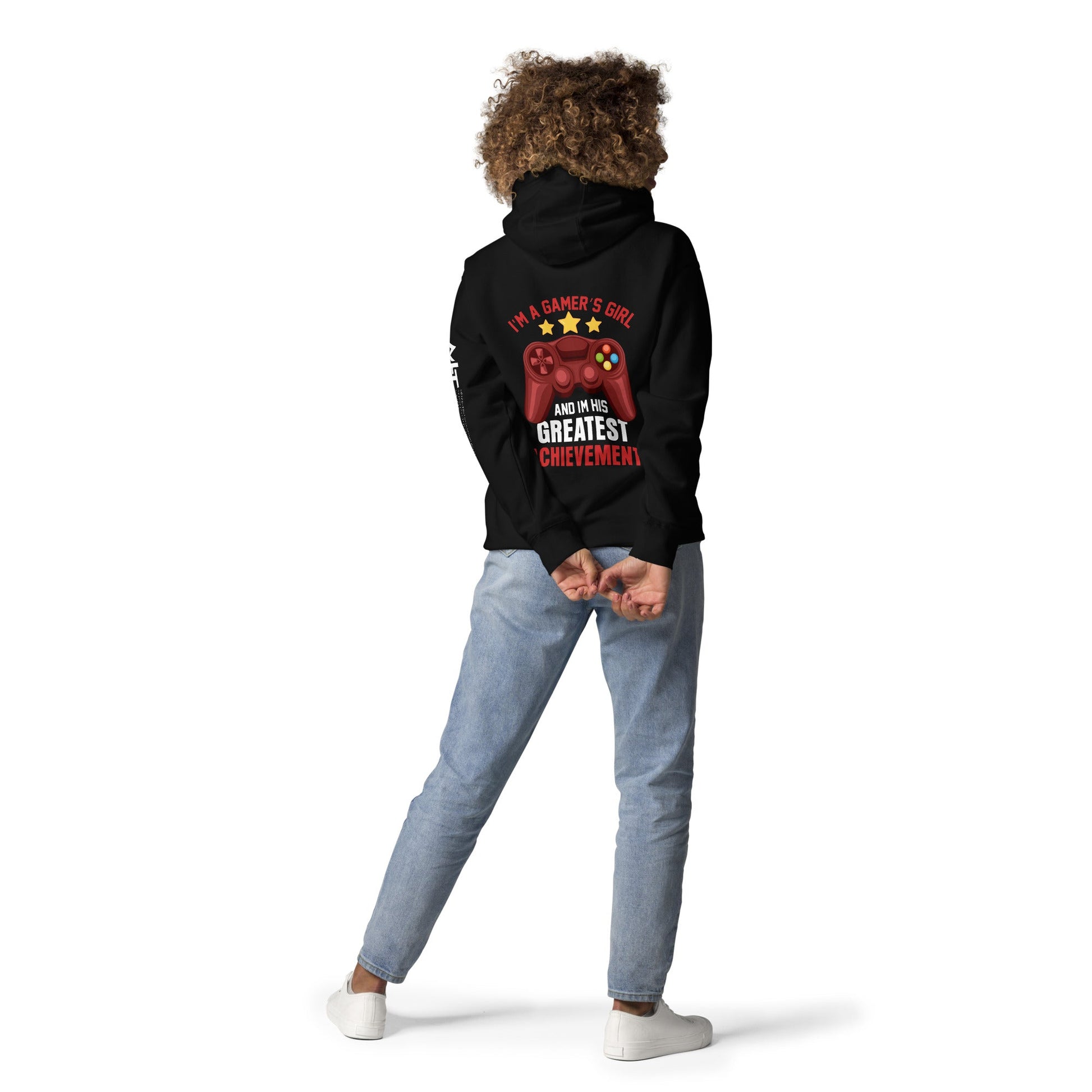 I am a Gamer's Girl, I am his Greatest Achievement - Unisex Hoodie ( Back Print ) by DarkByteGear
