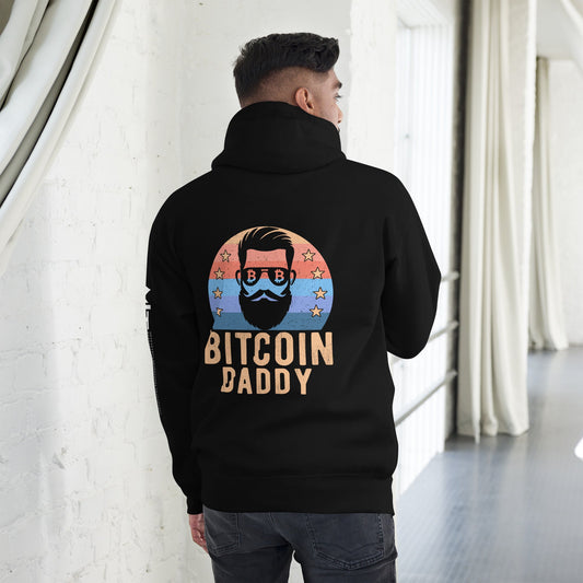 Bitcoin Daddy - Unisex Hoodie ( Back Print ) by DarkByteGear
