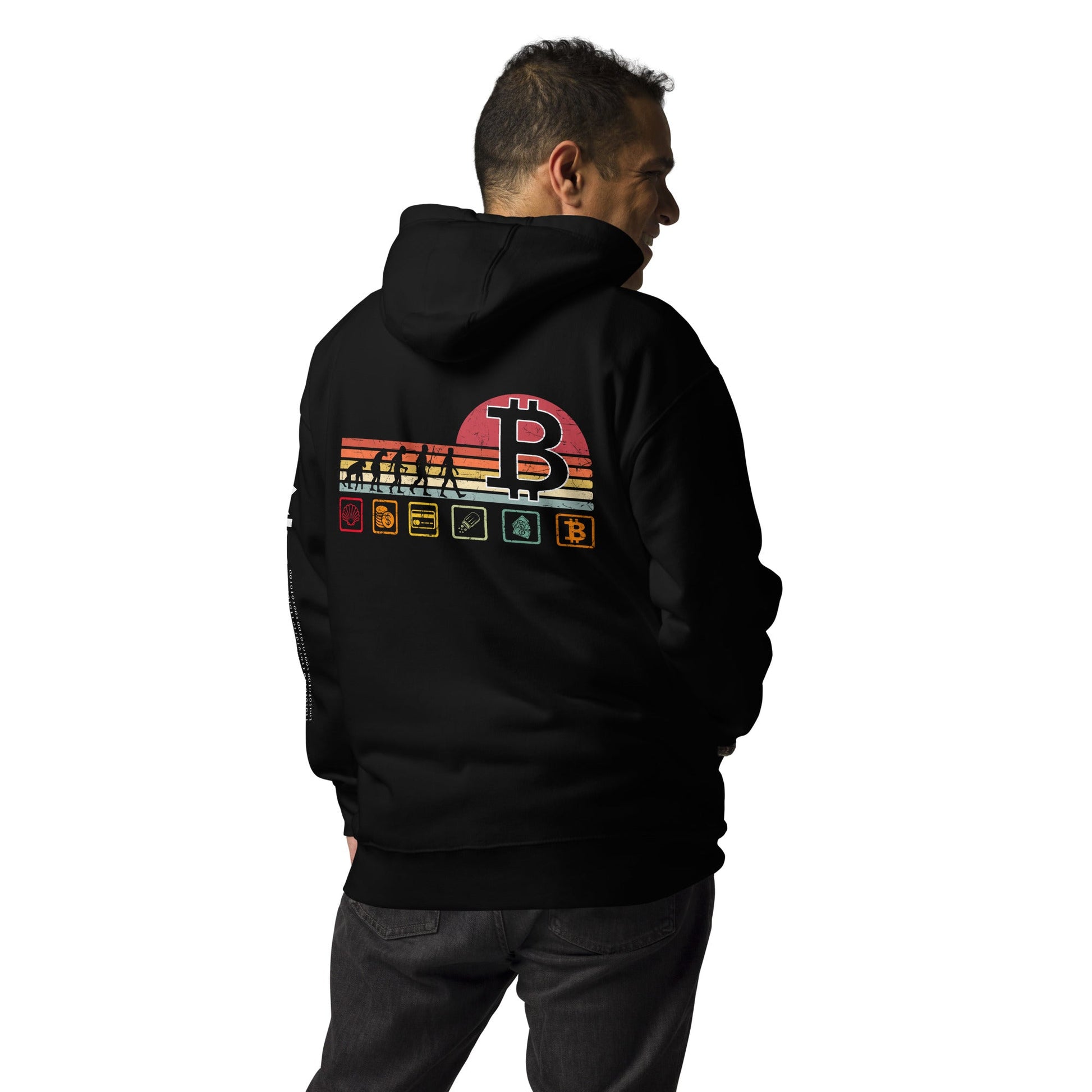Bitcoin Evolution - Unisex Hoodie ( Back Print ) by DarkByteGear