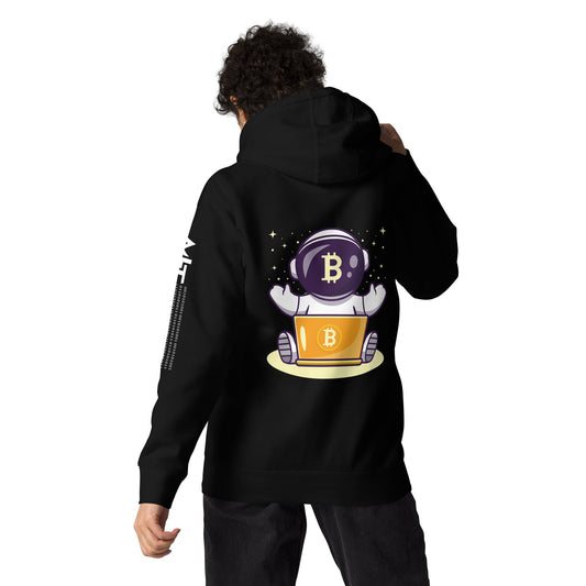 Bitcoin Astronaut - Unisex Hoodie ( Back Print ) by DarkByteGear