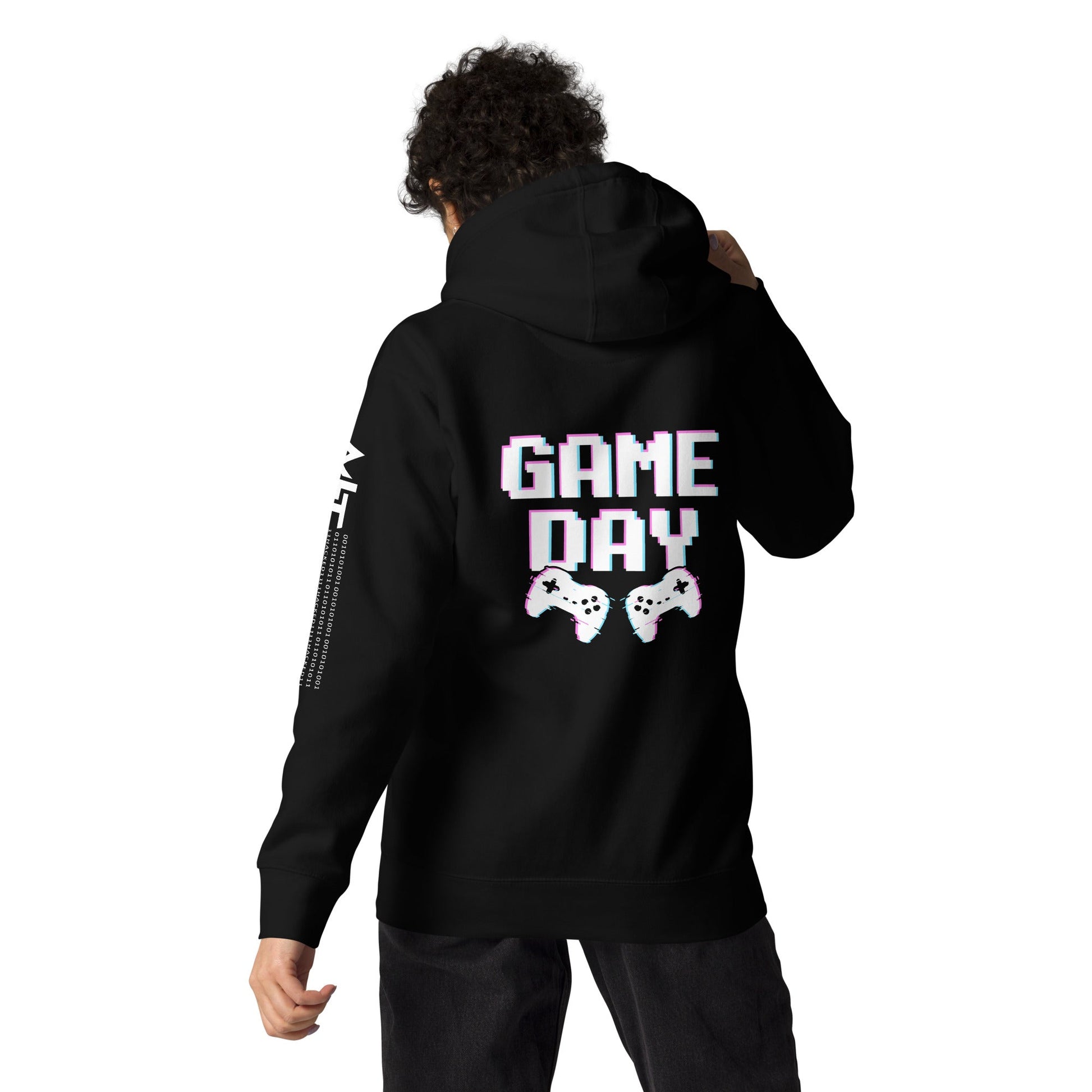 Game Day Lego White - Unisex Hoodie ( Back Print ) by DarkByteGear